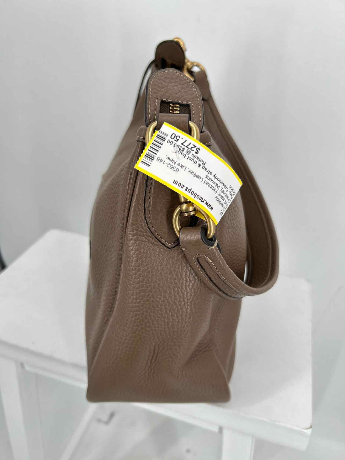 Coach Dark stone Pebbled Leather Like New Crossbody