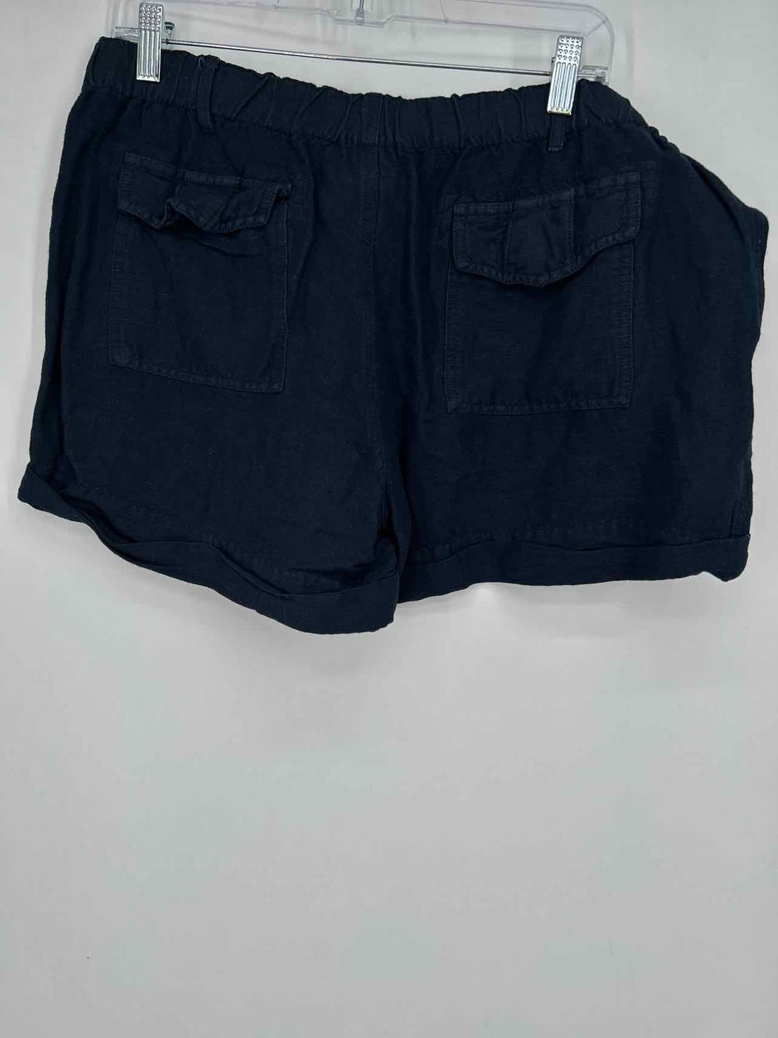 Max & Mia Size L Navy Linen/Rayon Shorts
