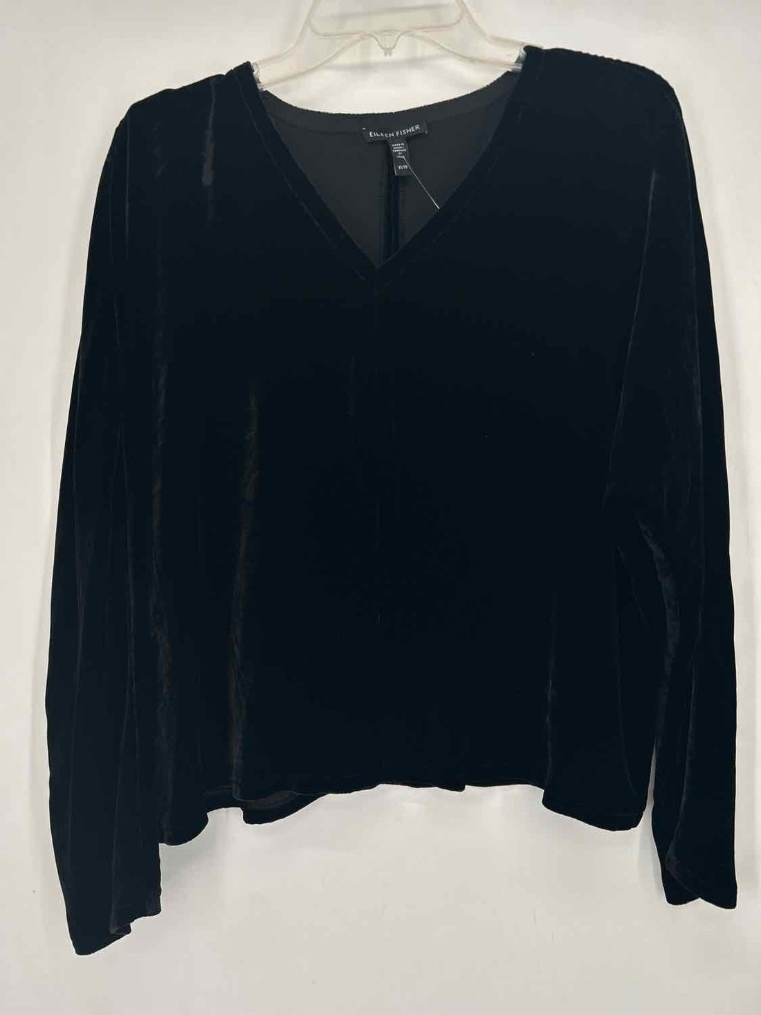 Eileen Fisher Size XS Black Velvet Long Sleeve