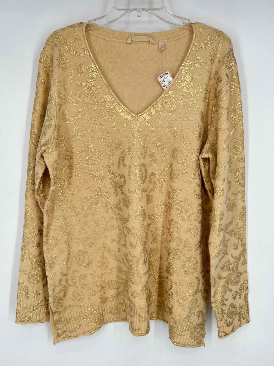 Soft Surroundings Size XL Cream & Gold Sweater