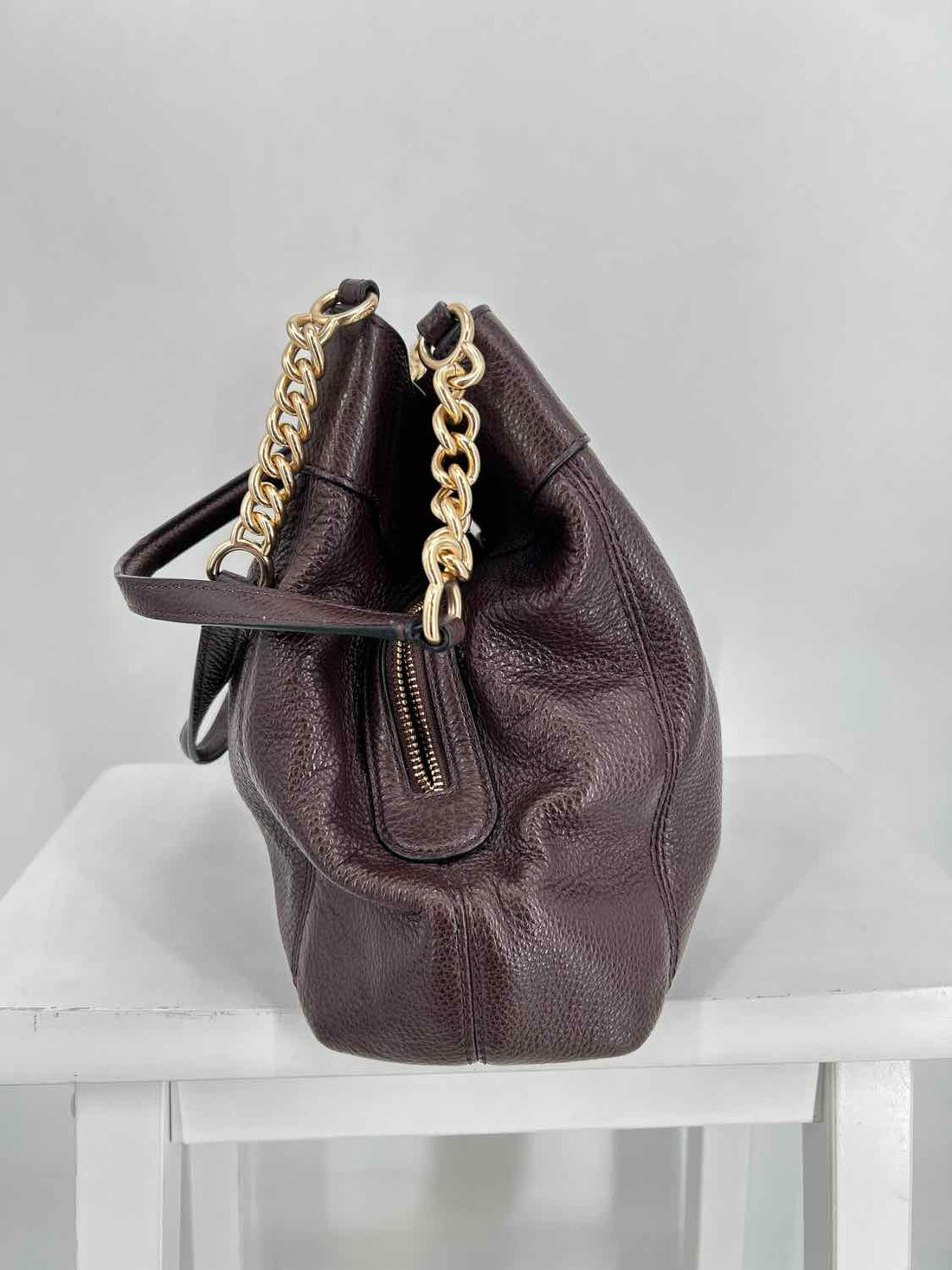 Coach Dark Plum Lexy Triple Compartment Tote