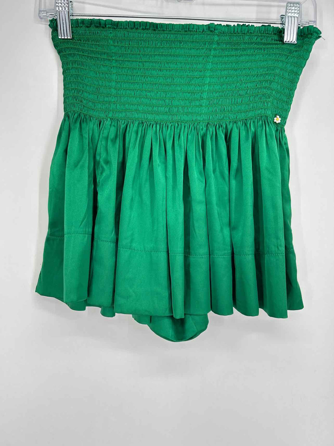 Natural Life Size S Green Satin Like Shorts