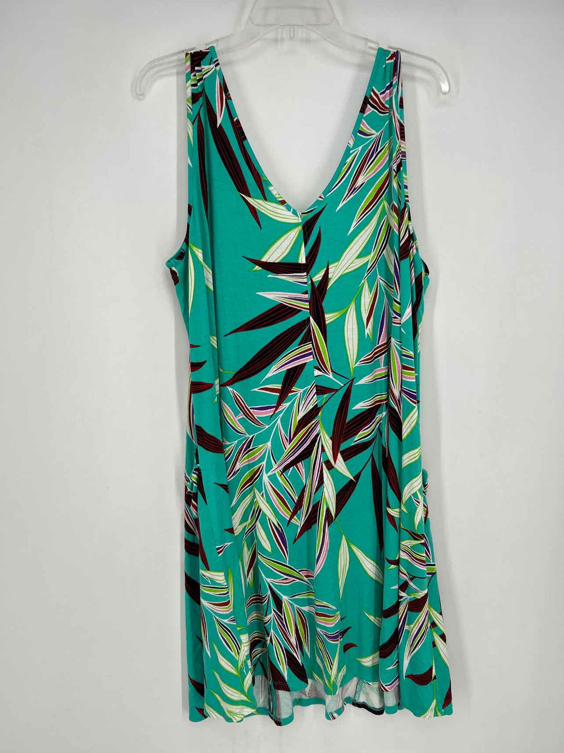 Spense Size 1X Turquoise Print Sleeveless Dress