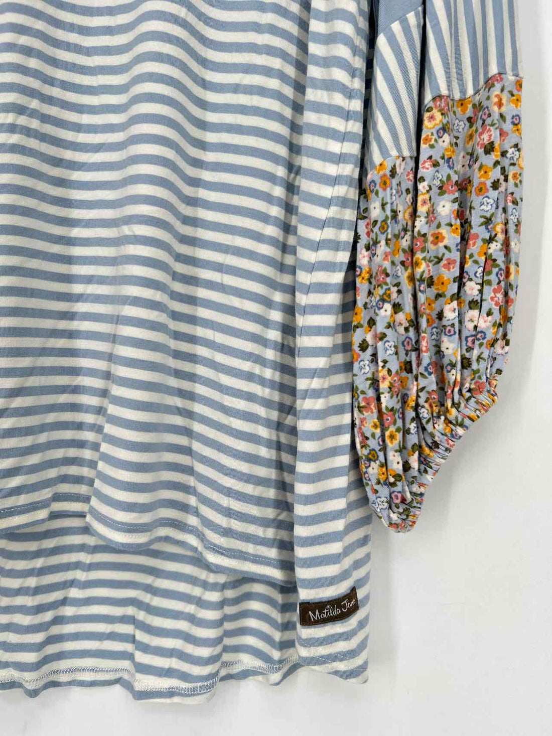 Matilda Jane Size S Blue & White Striped Long Sleeve