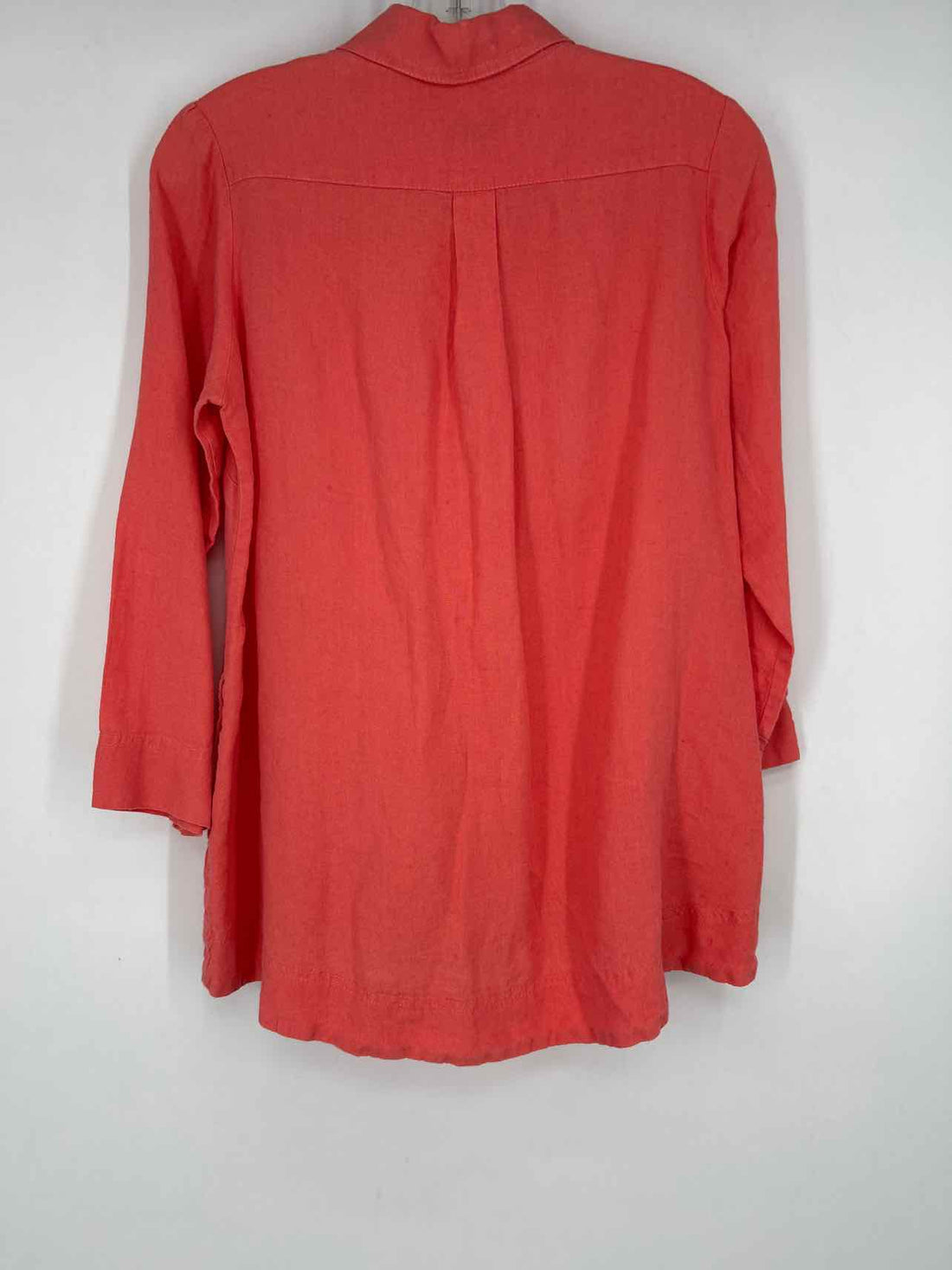 iLinen Lifestyle Size S Coral Linen Long Sleeve