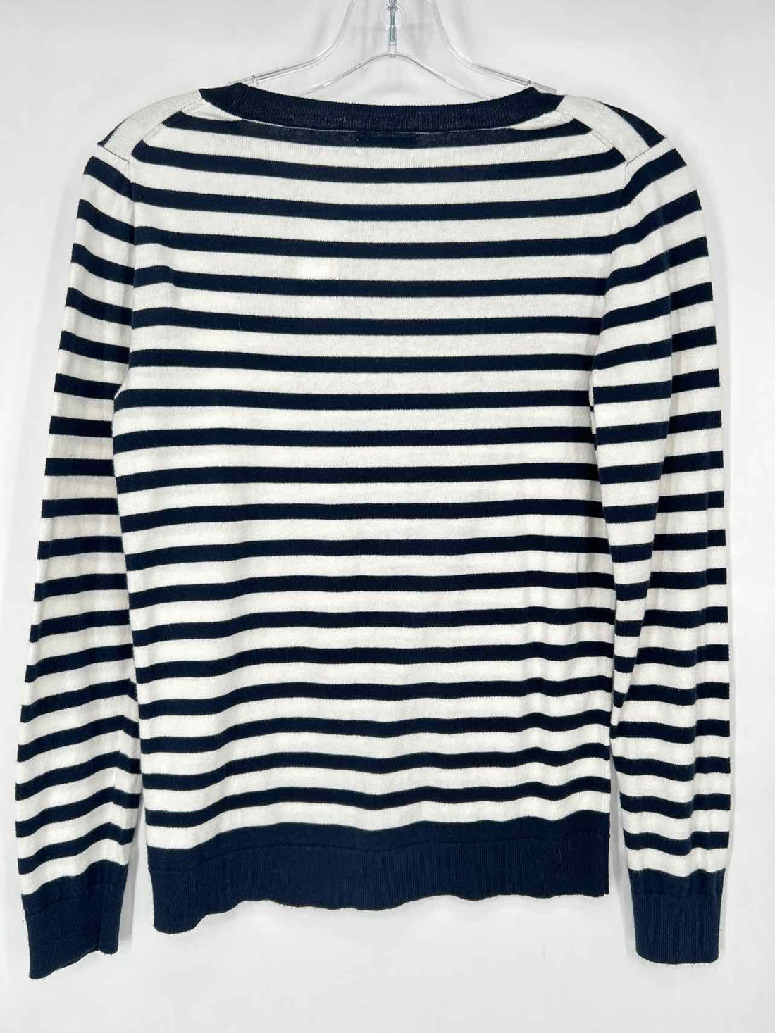 J Crew Size XS White & Navy Striped Long Sleeve