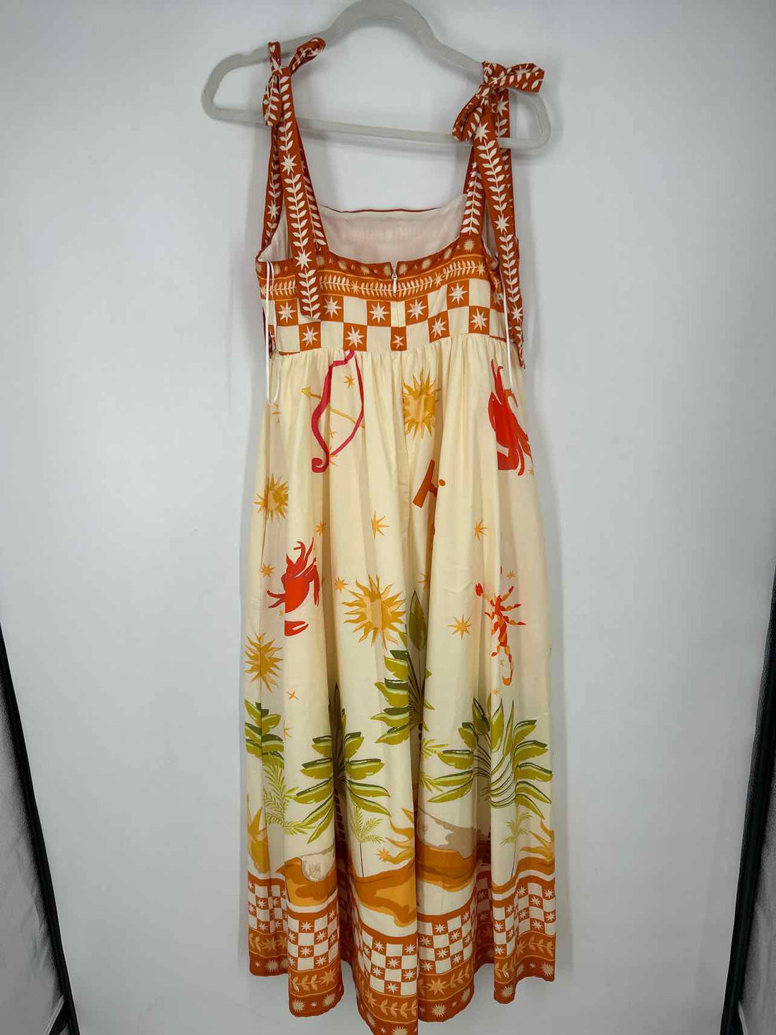 Flying Tomato M Orange & Cream Print New Boutique Dress