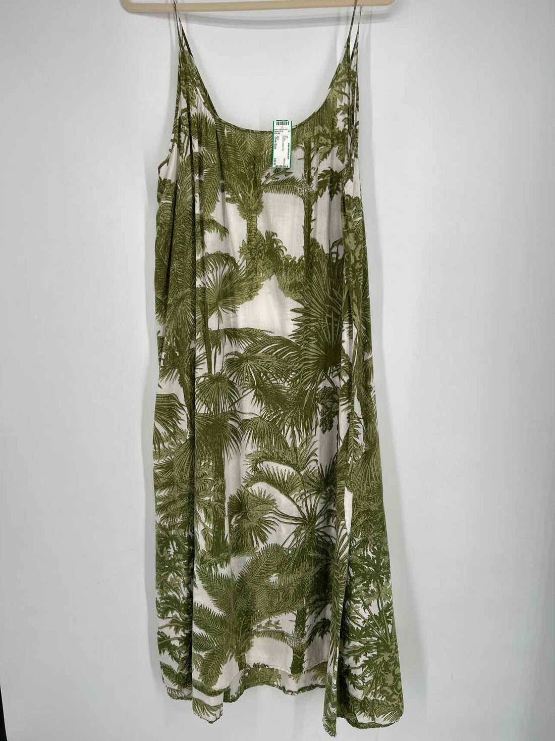 AISH Size One Size Green & White Print Dress