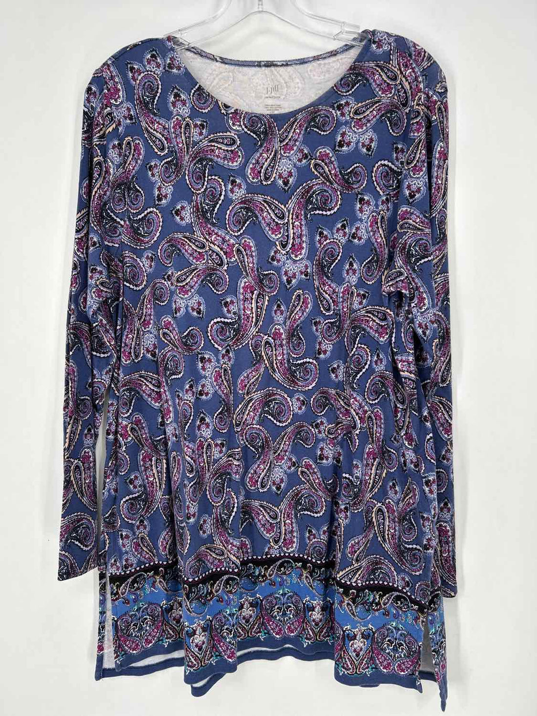 J Jill Size L Purple Paisley Long Sleeve