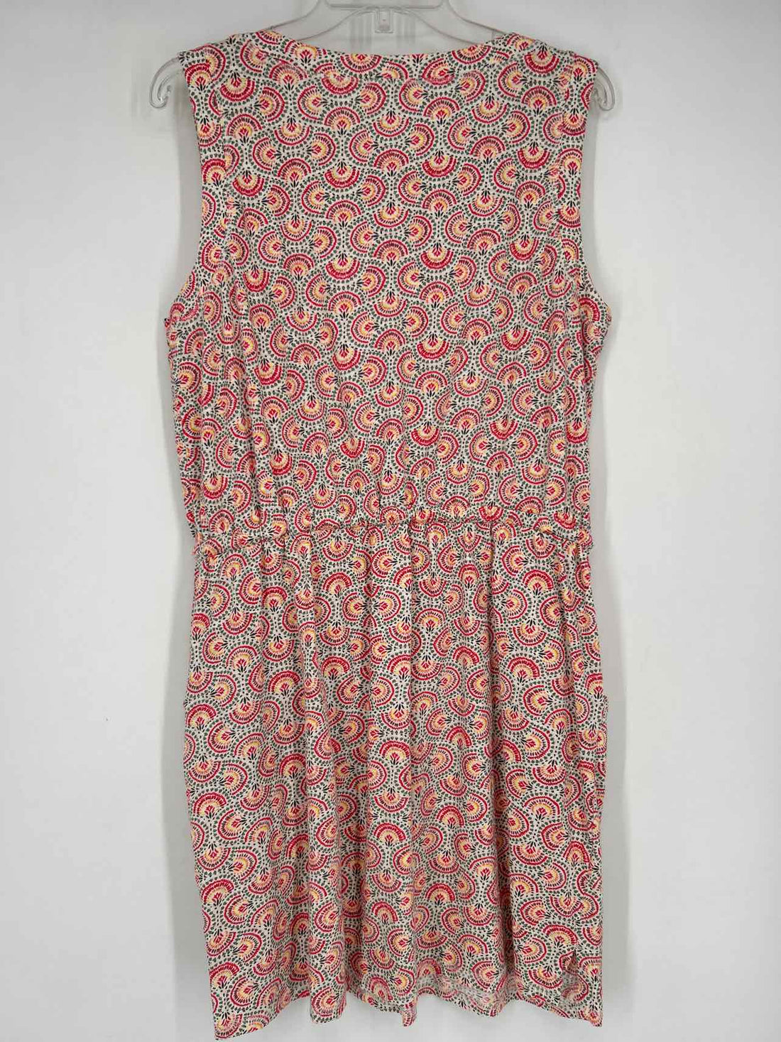 T By Talbots Size M White Red & Green Print Sleeveless Dress