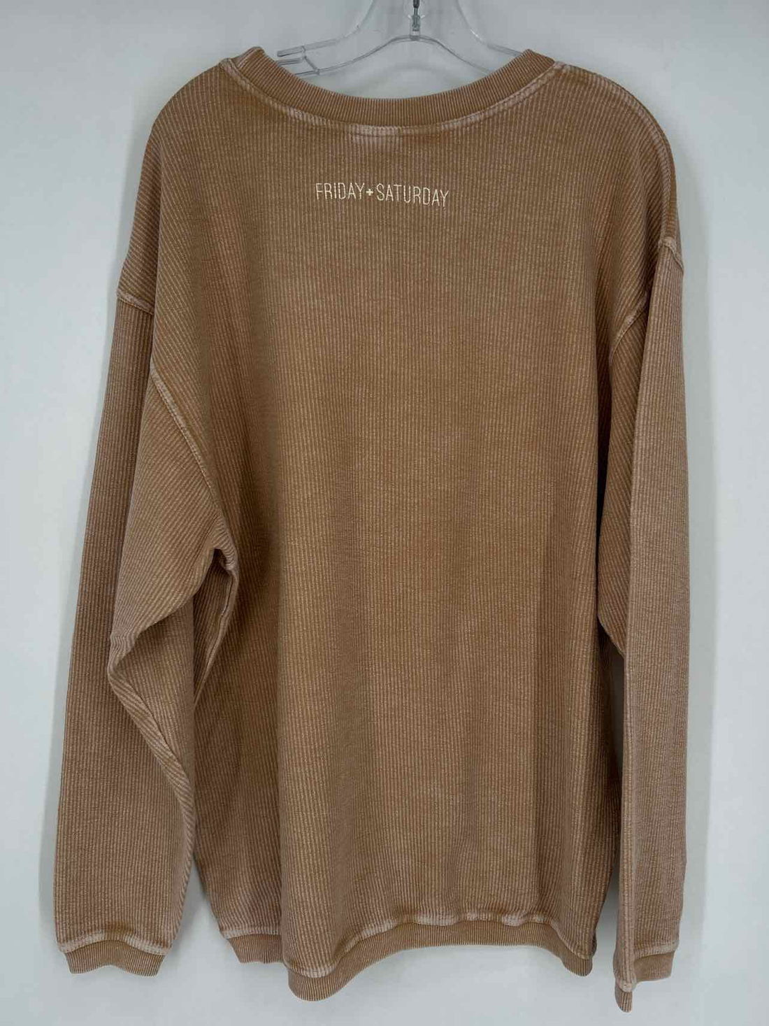 Chicka-D Size L Washed Tan Ribbed NWT Long Sleeve