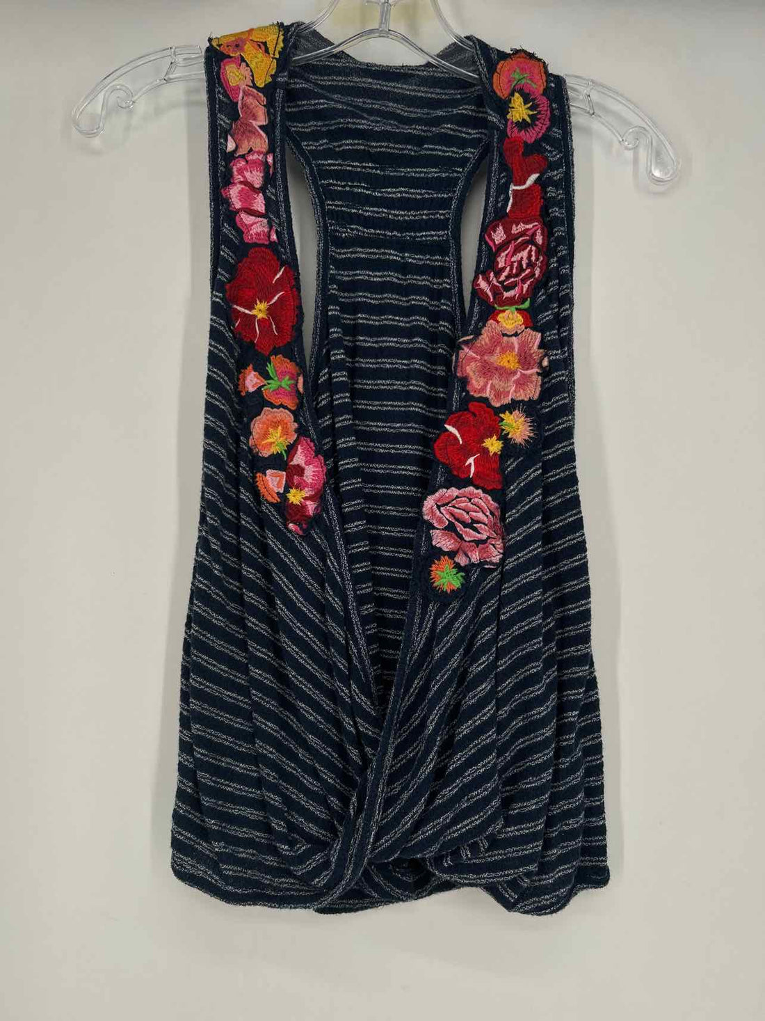 Free People Size S Navy Striped Sleeveless