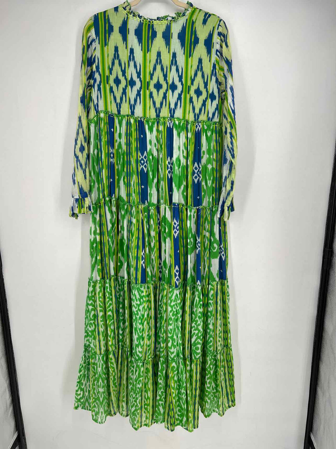 Bianca Size One Size Green & Blue Print Maxi