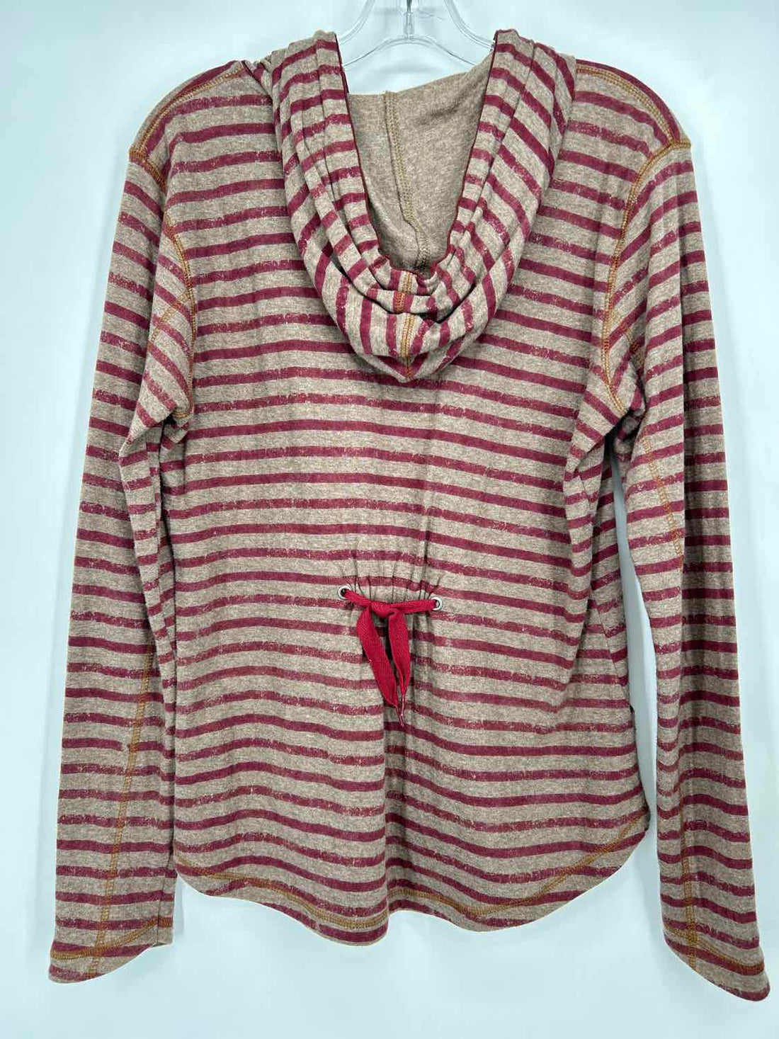 Desigual Size XL Taupe & Maroon Striped Hoodie