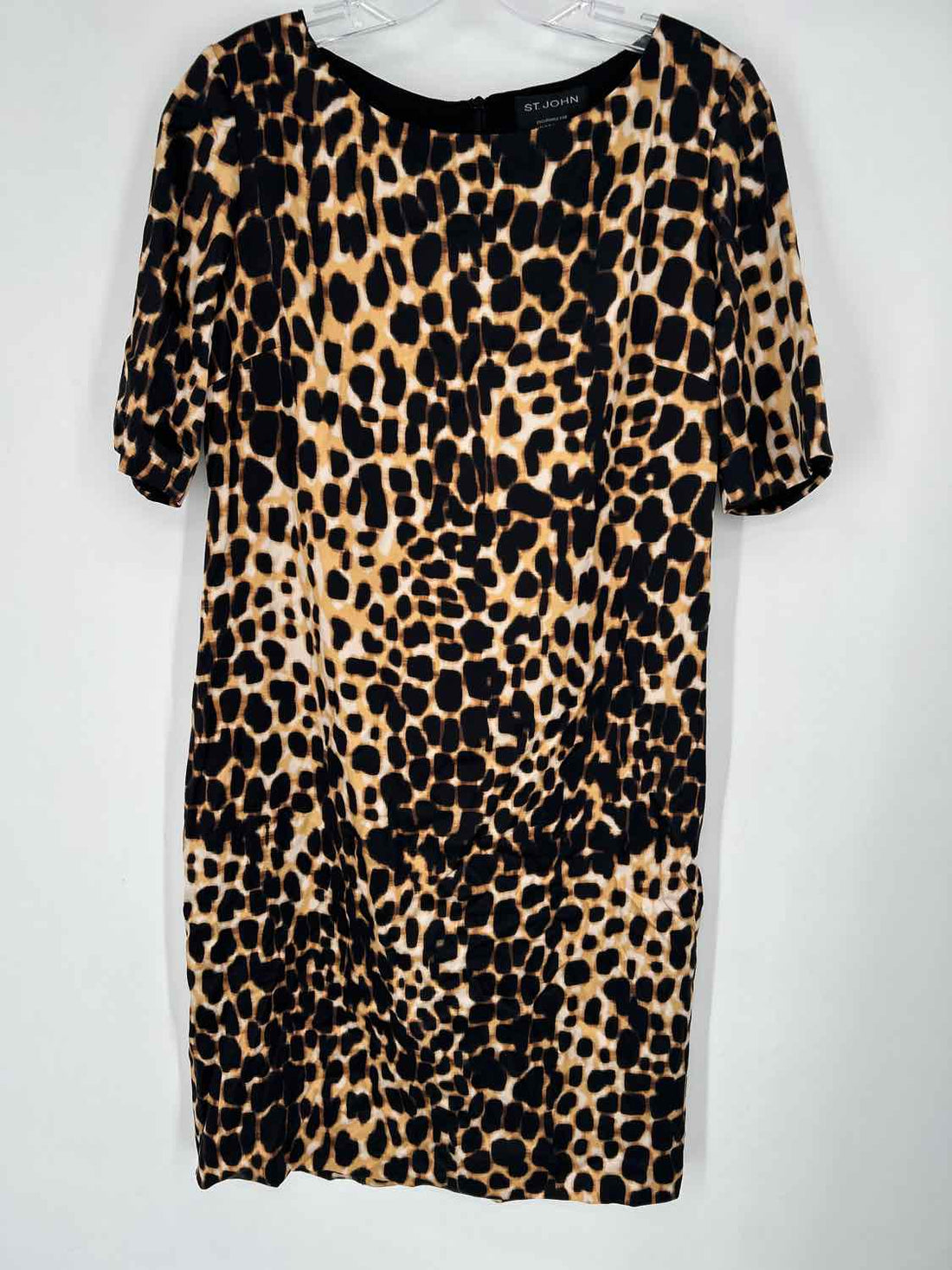 St. John for Nordstom Size 8 Leopard Silk & Spandex SS Dress