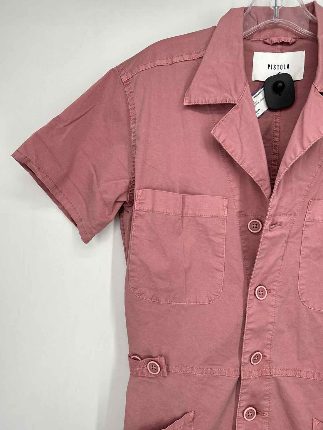 Pistola Size S Dusty Rose Short Sleeve Jumpsuit