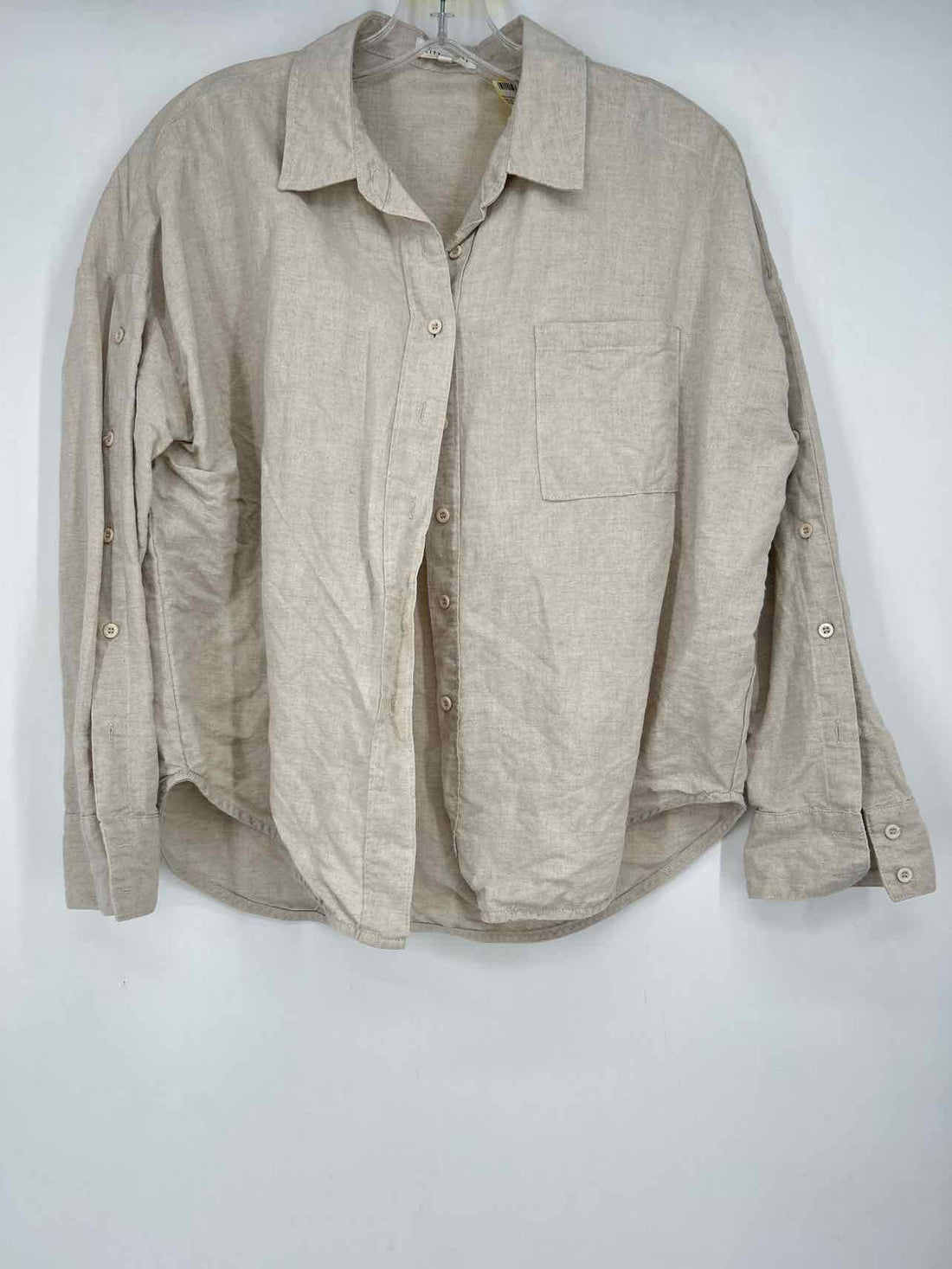 Little Lie Size 10 Beige Linen Long Sleeve