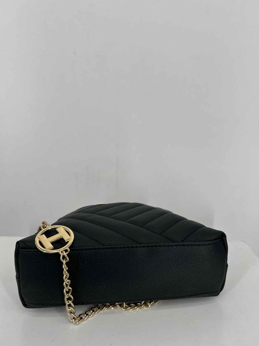 Halston Black Faux Leather Crossbody