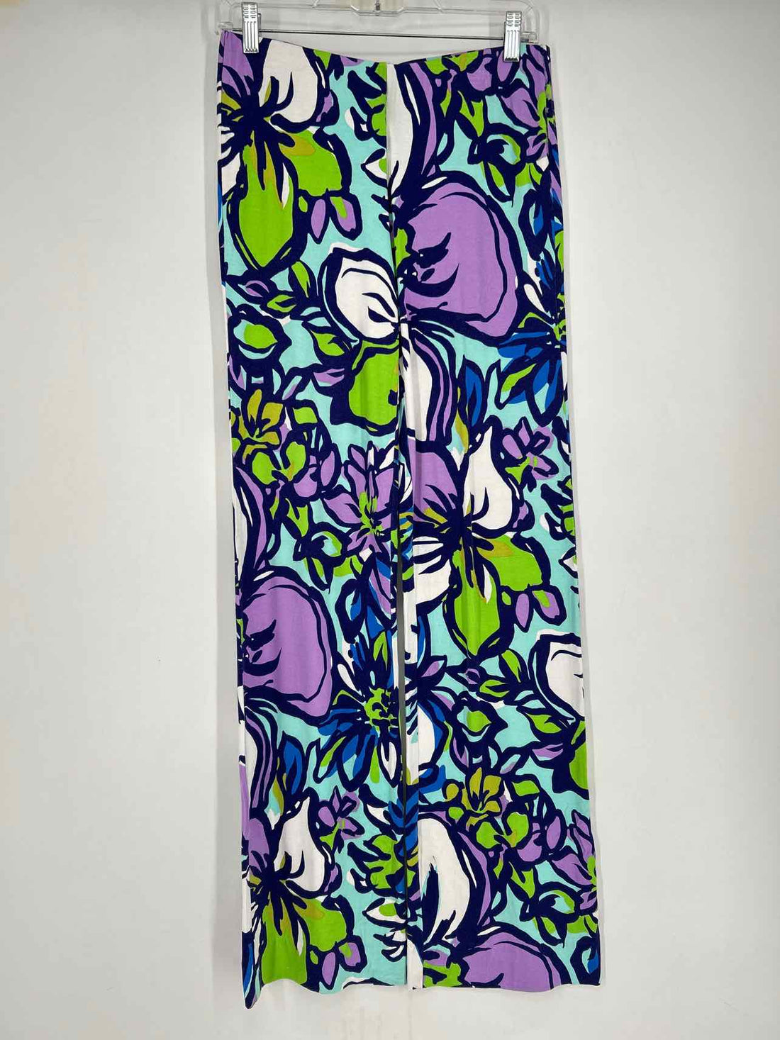 Lilly Pulitzer S Purple & Aqua Print Rayon Lilly Pulitzer Pants