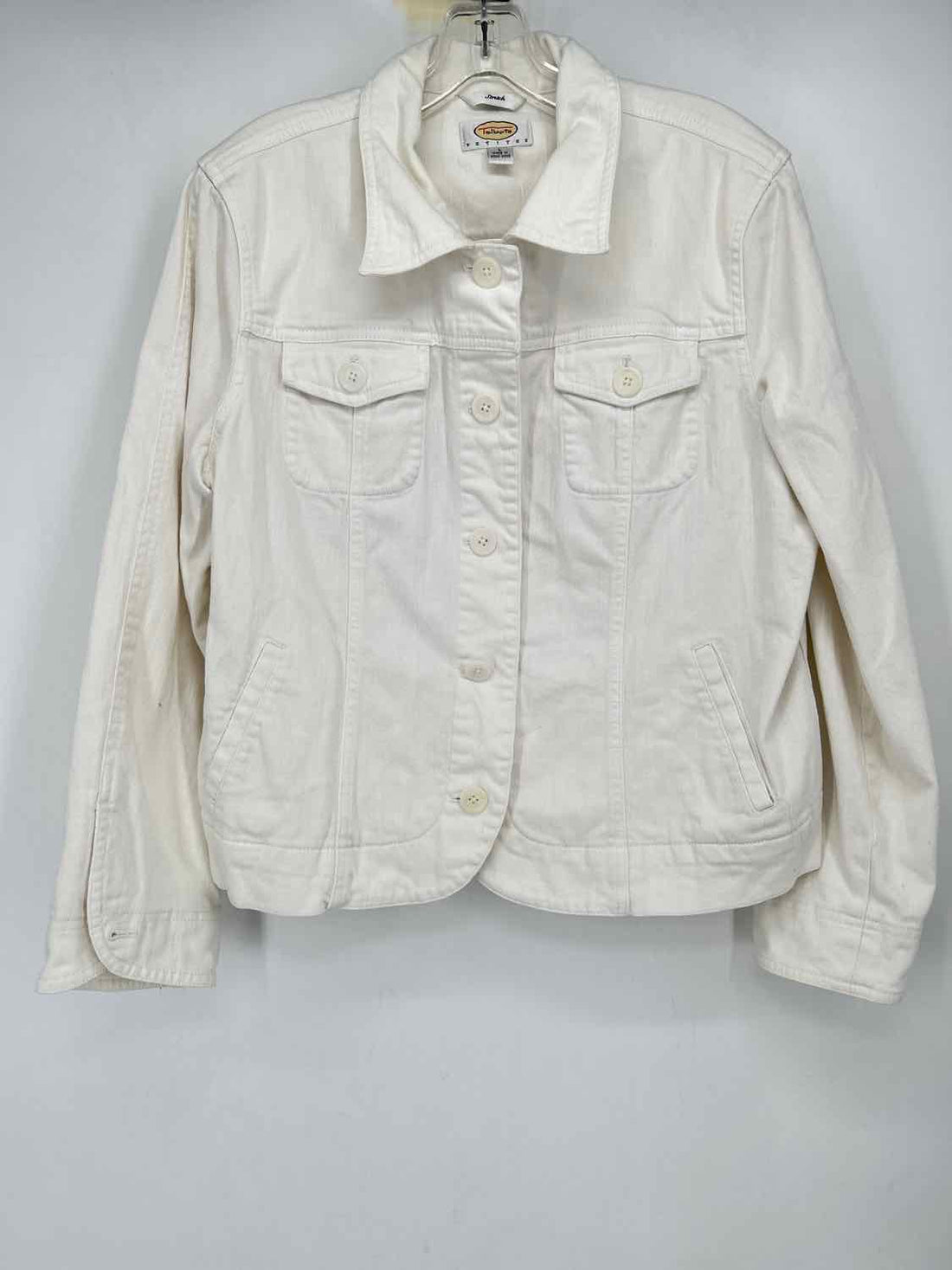 Talbots Size L White Denim Vintage Jacket
