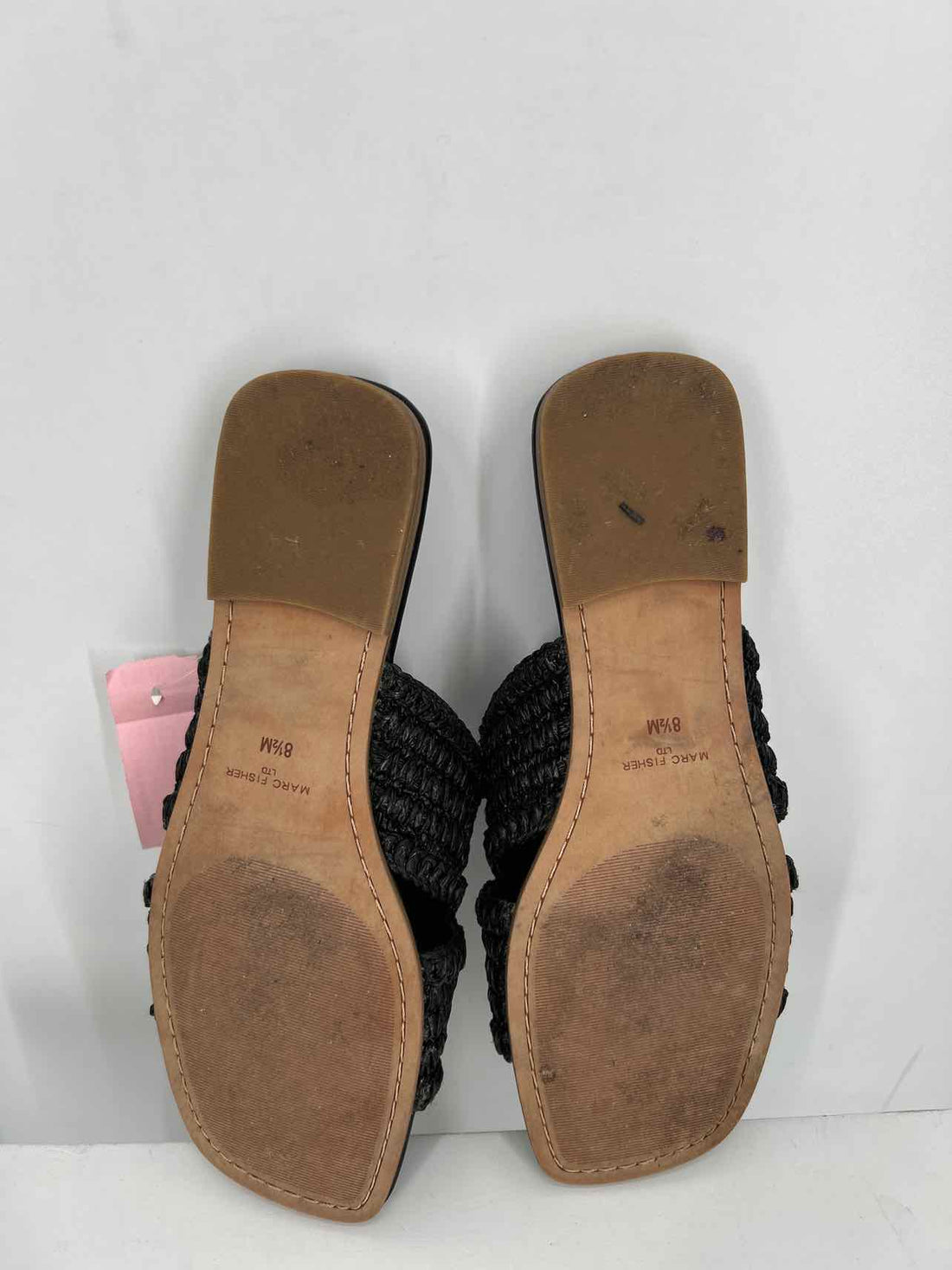 Marc Fisher Women Size 8.5 Black Straw Sandals