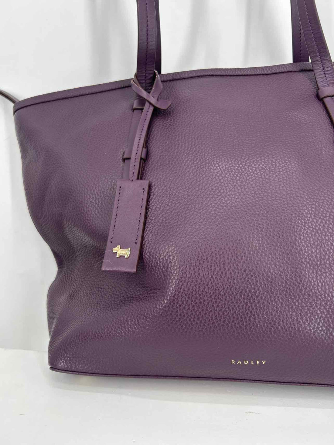 Radley Dark Purple Genuine Leather Excellent Condition Tote