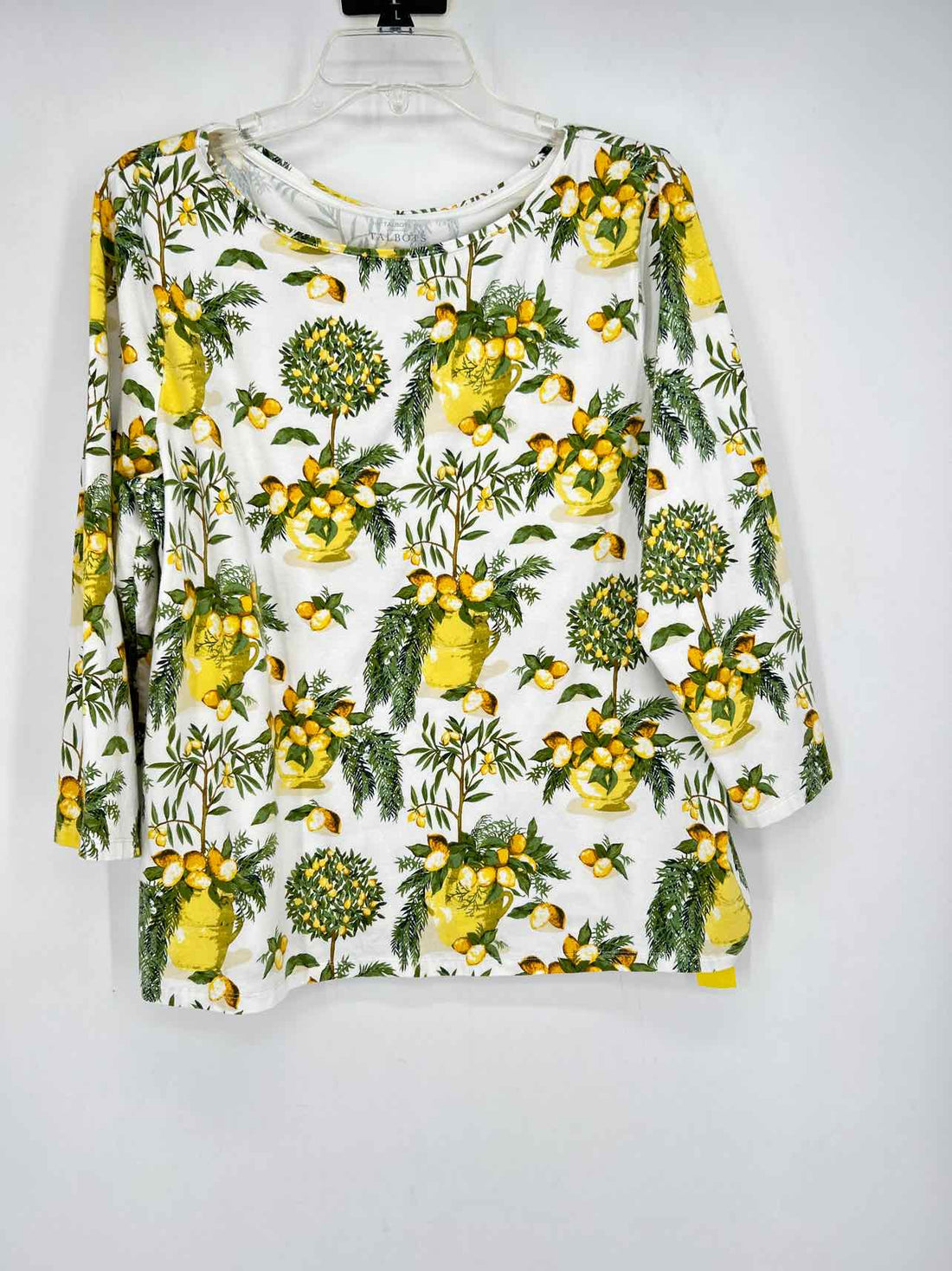 Talbots Size XL Lemon Print Long Sleeve