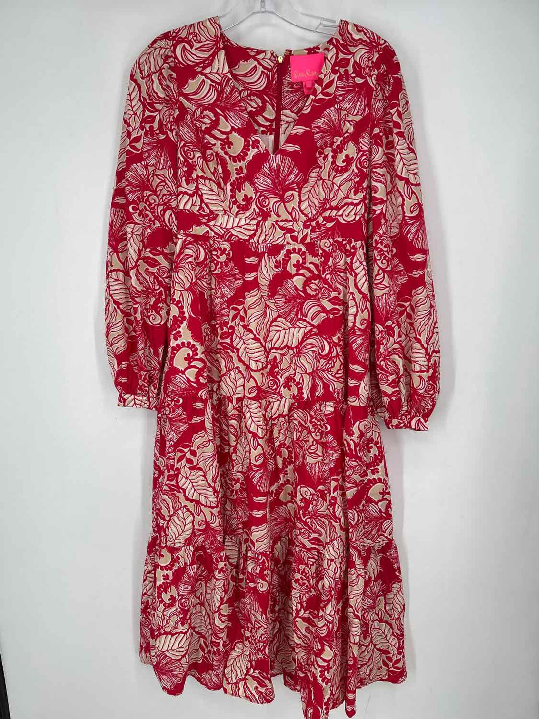 Lilly Pulitzer 00 Red & Beige Long Sleeve Lilly Pulitzer Dress