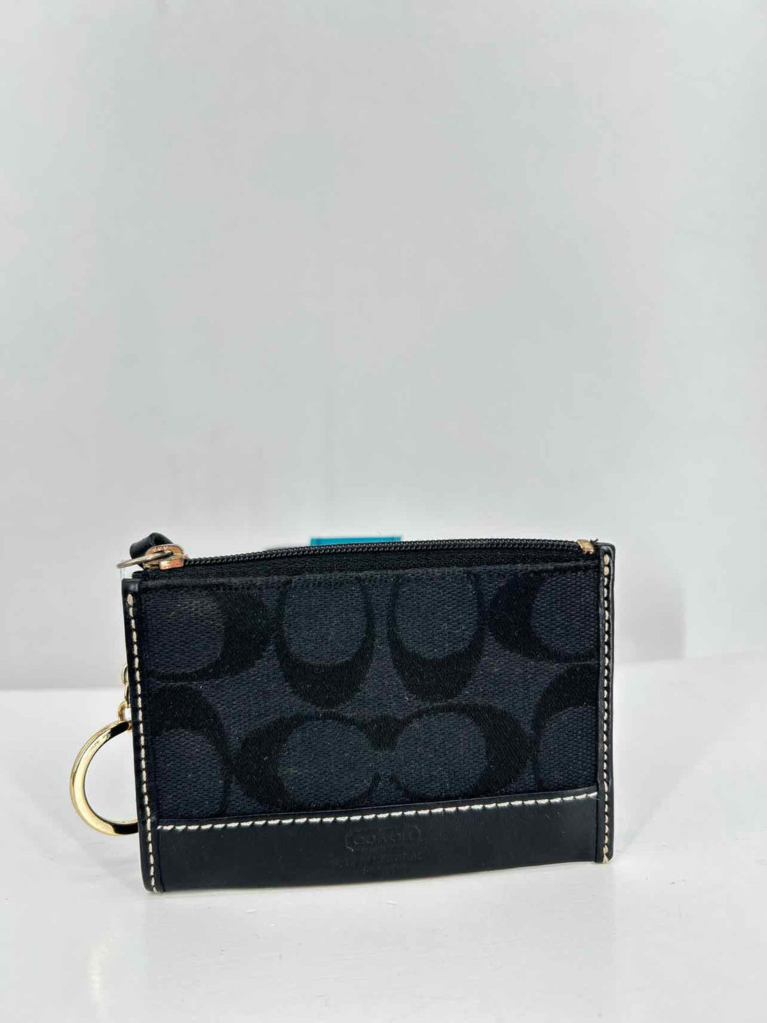 Coach Black Signature Canvas/Leather Pre Owned Card Holder