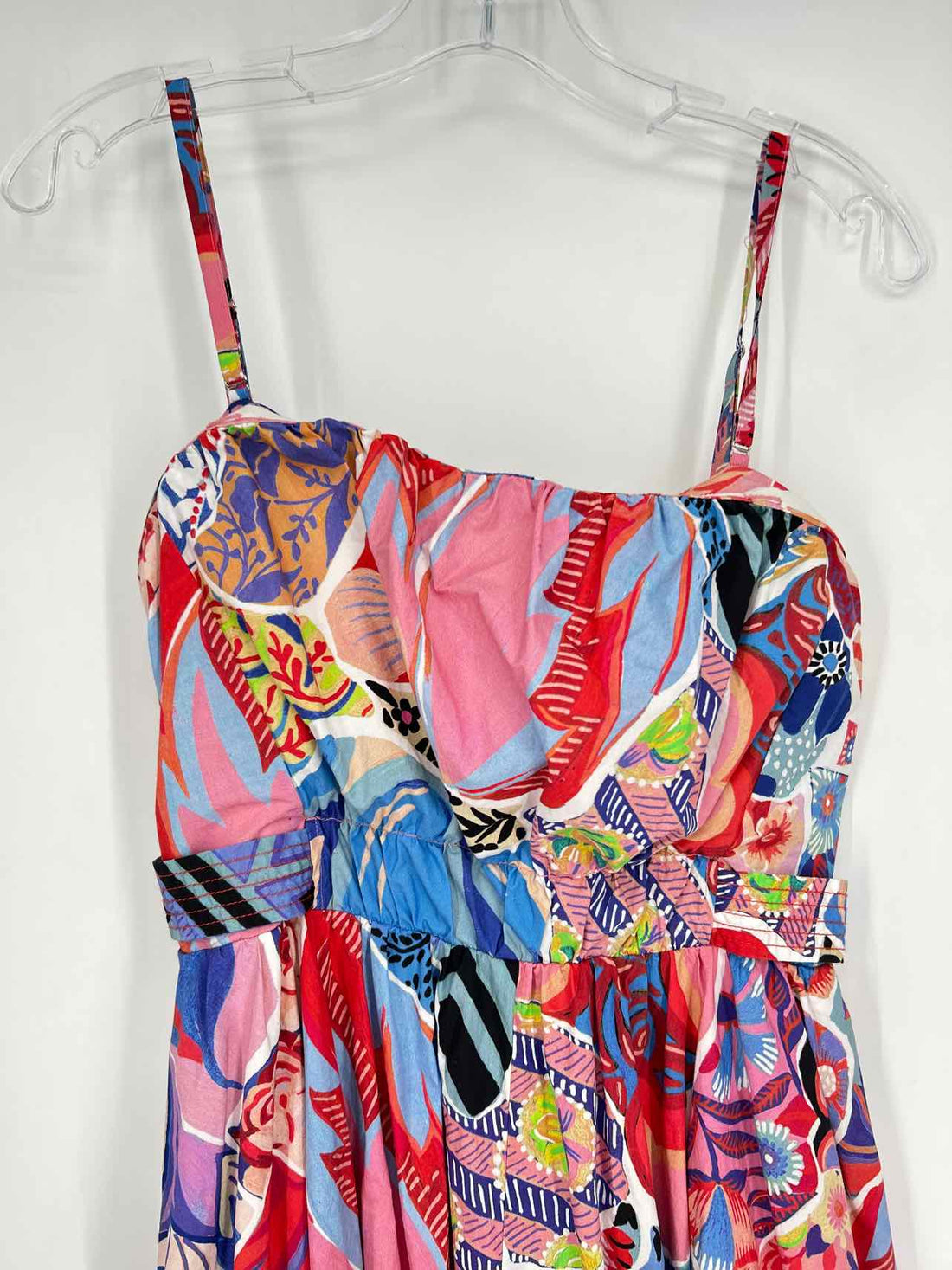 Anthropologie Size 8 Pink & Blue Print Sleeveless Dress