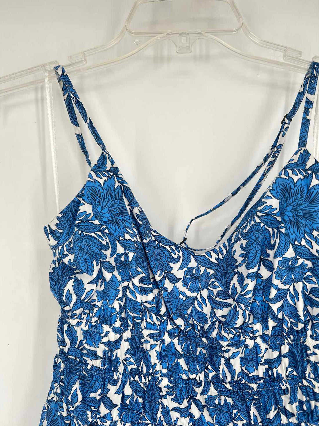 By Anthropologie Size XS White & Blue Floral Sleeveless Dress