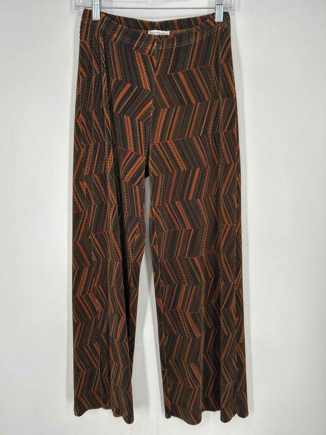 Zara Size S Olive & Rust Print Pleated Pants