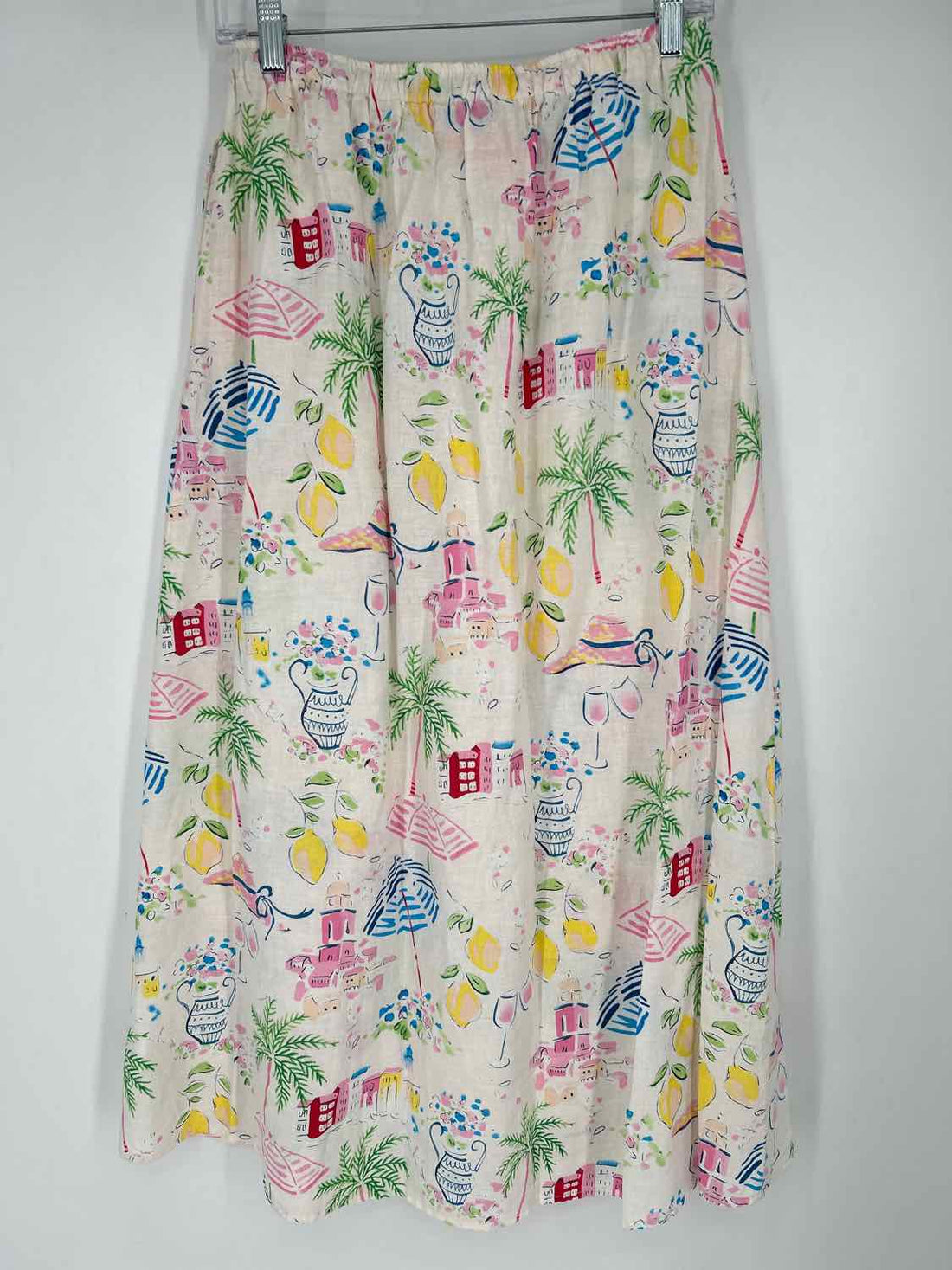 Calypso St Barth Size S White Print Linen Blend Skirts