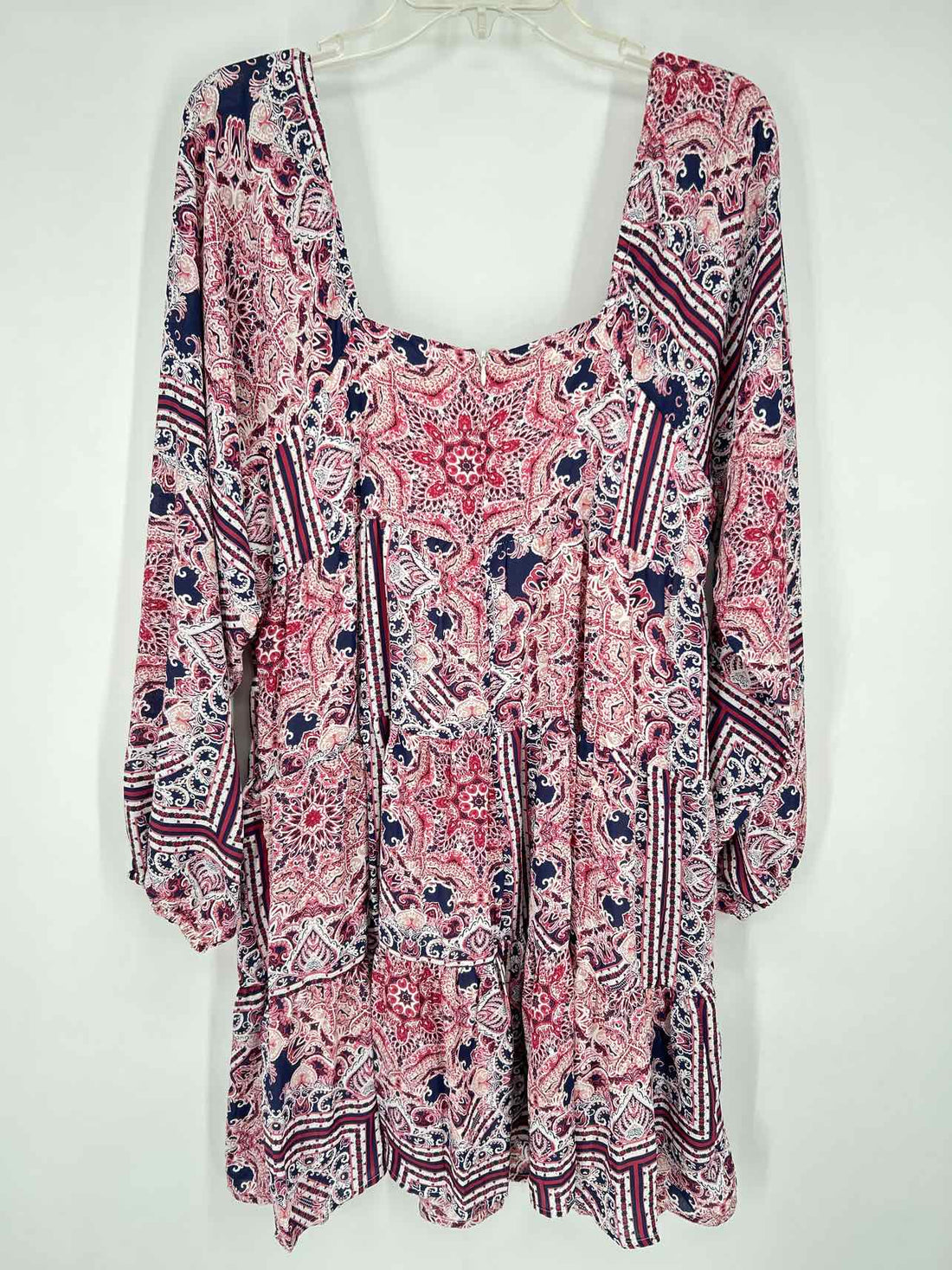 Savanna Jane Size L Pink White & Navy Print NWT Dress