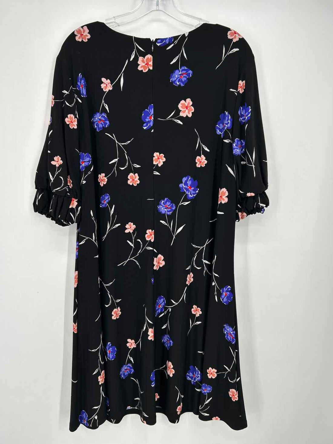 Lauren Ralph Lauren Size 16 Black Floral Short Sleeve Dress