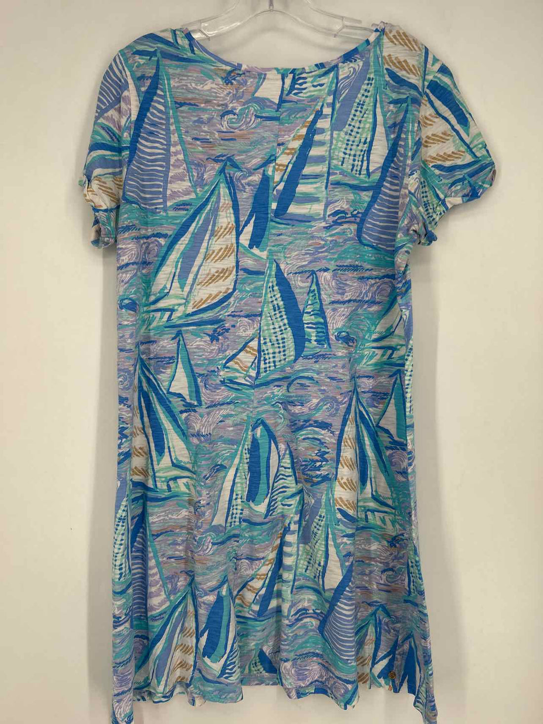 Lilly Pulitzer L Blue & Purple Print Short Sleeve Lilly Pulitzer Dress