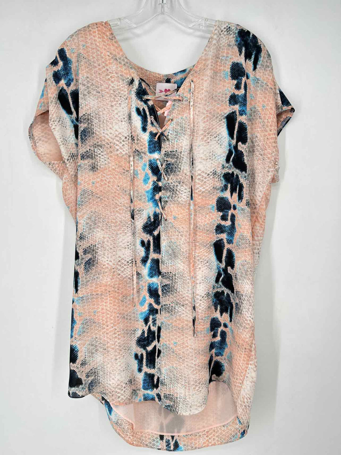 Buddy Love Size S Pink & Blue Print Short Sleeve Dress
