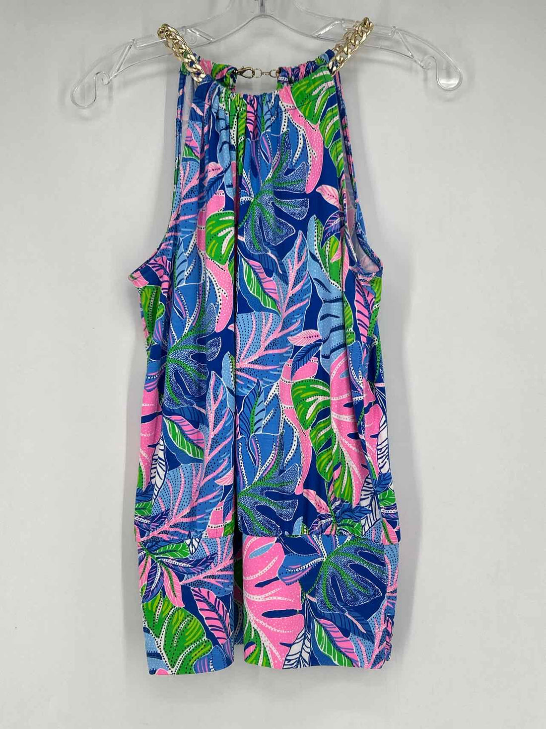 Lilly Pulitzer S Blue Pink & Green Floral Sleeveless Lilly Pulitzer Top
