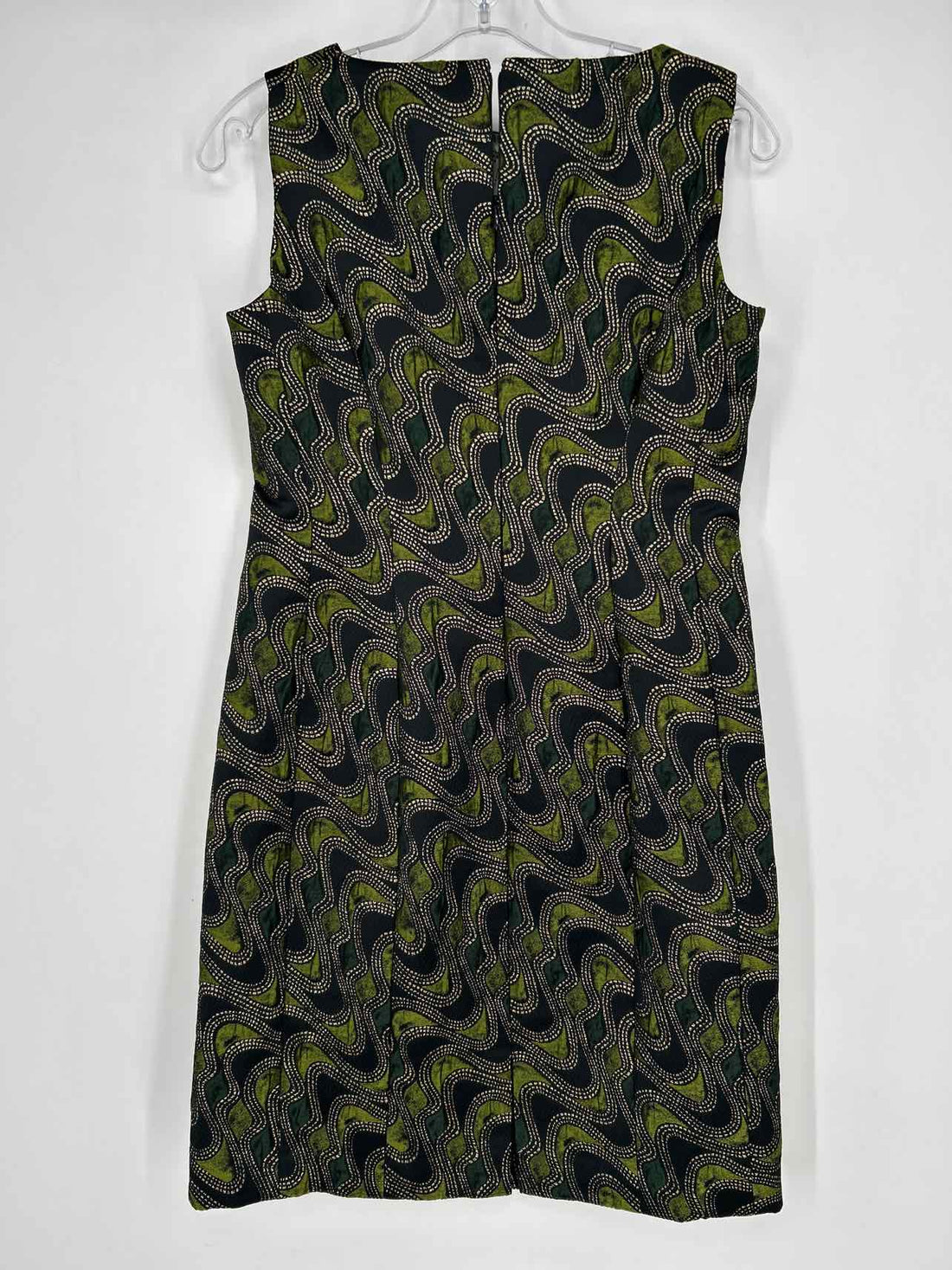 Lafayette 148 Size 6 Black & Green Print Dress
