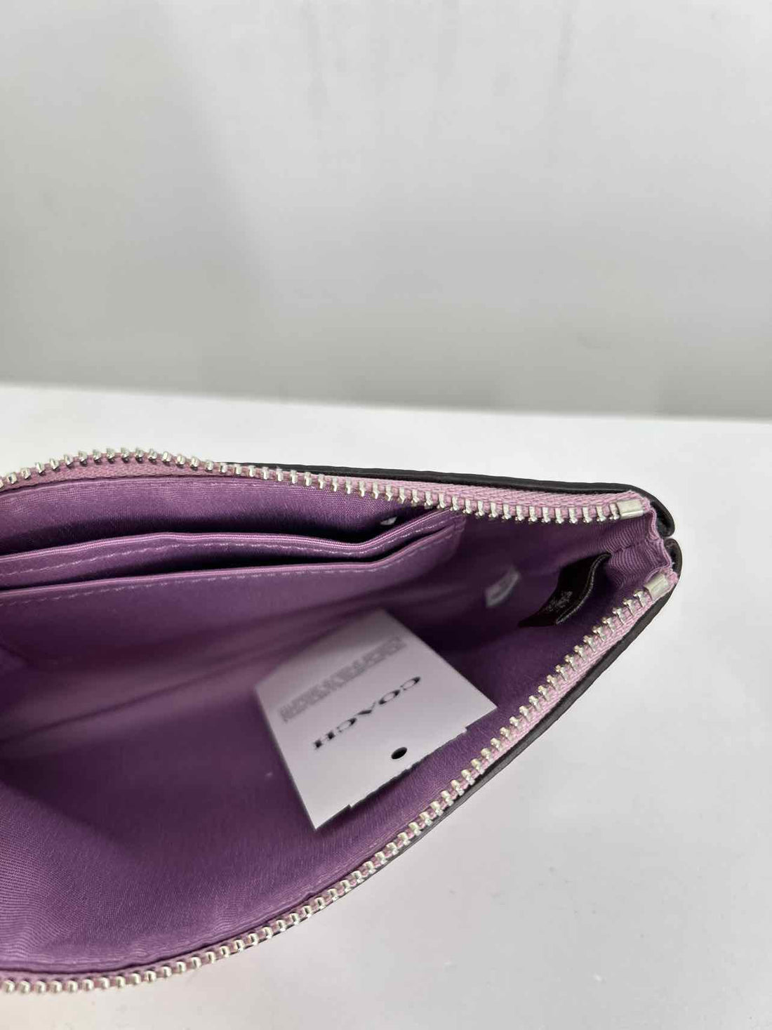 Coach Purple Floral Pebbled Leather Like New Wallet