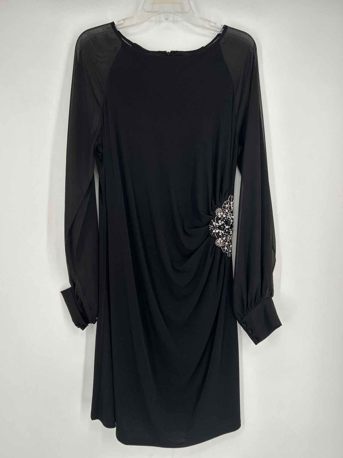 Eliza J Size 14 Black Long Sleeve Dress