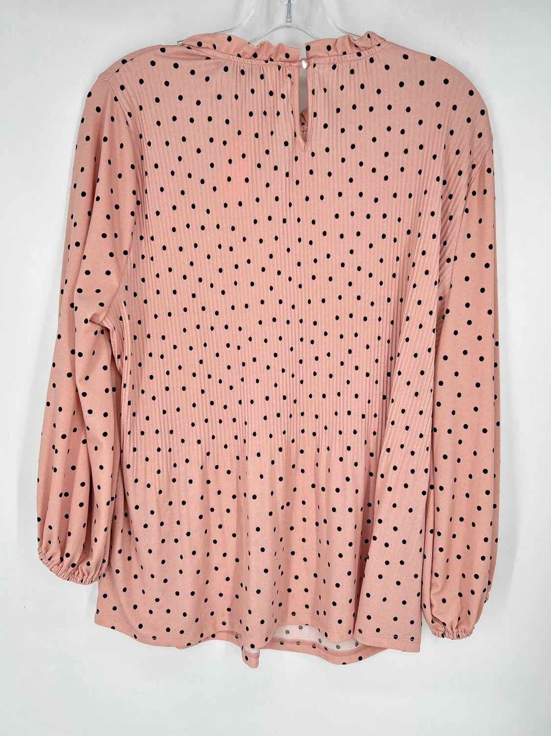 Adrianna Papell Size XL Light Pink Polkadot Long Sleeve