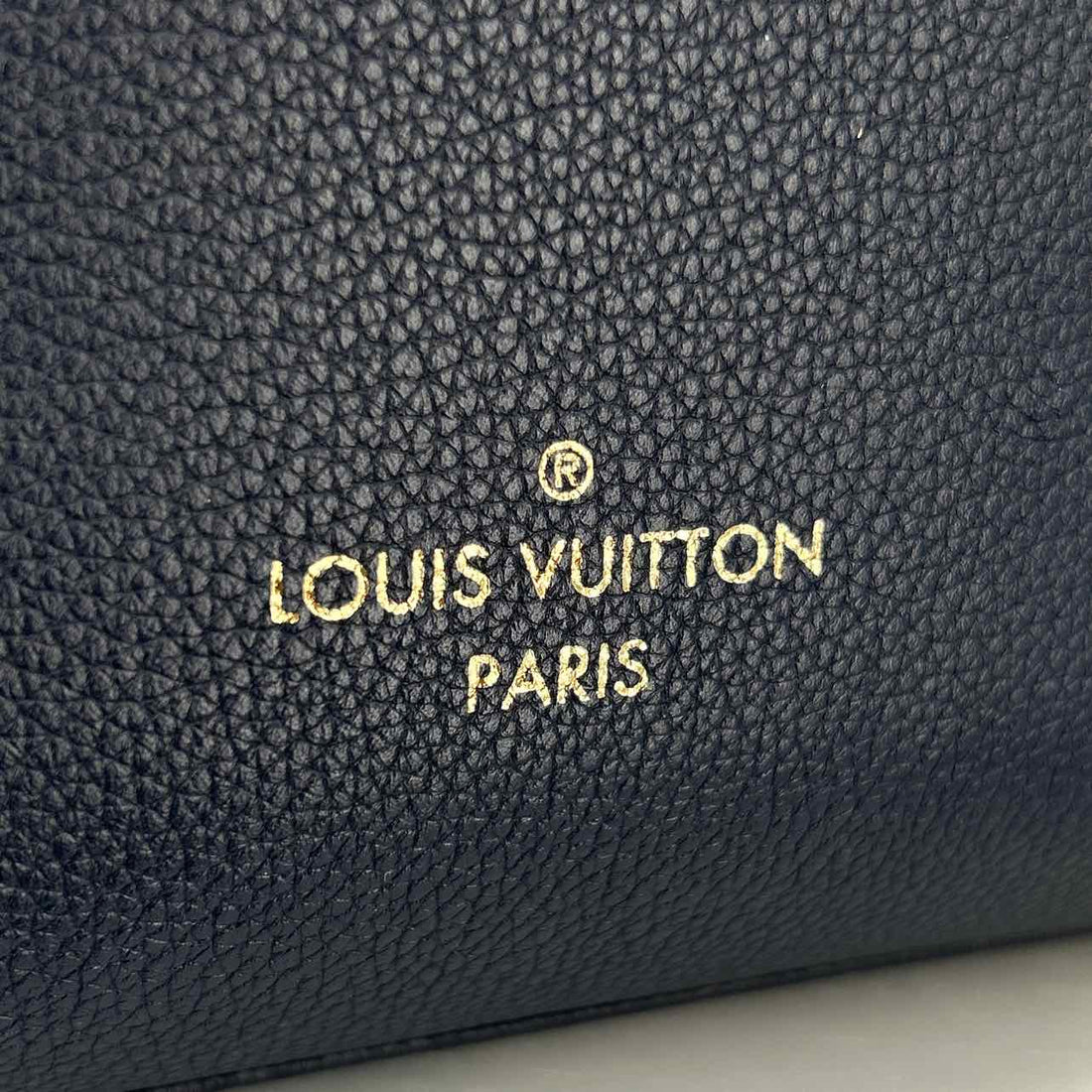 Louis Vuitton On My Side Tote  Navy Leather & Coated Canvas Like New LUXURY