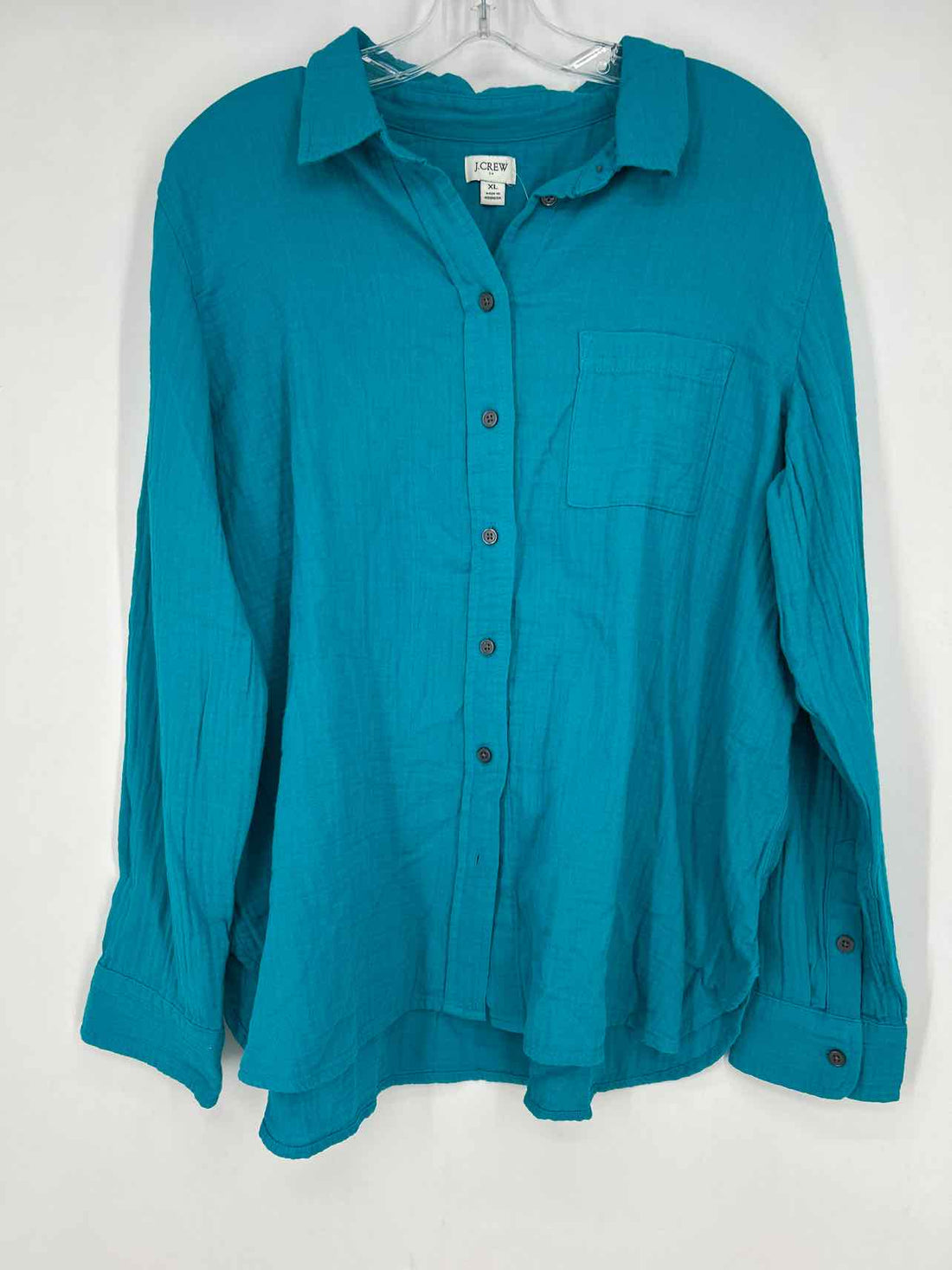 J Crew Size XL Blue Gauze Long Sleeve