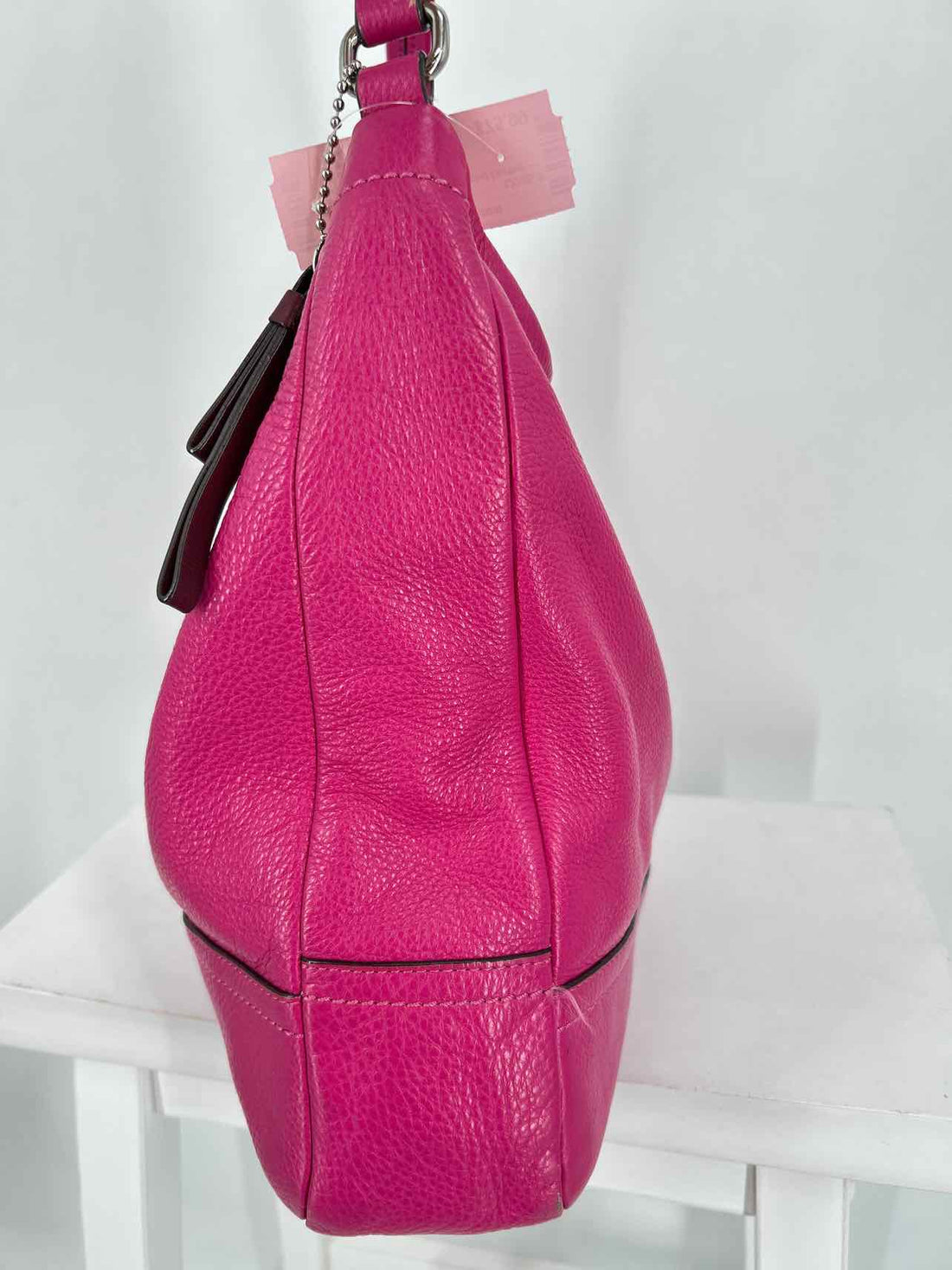 Coach Fuchsia Pebbled Leather Shoulder