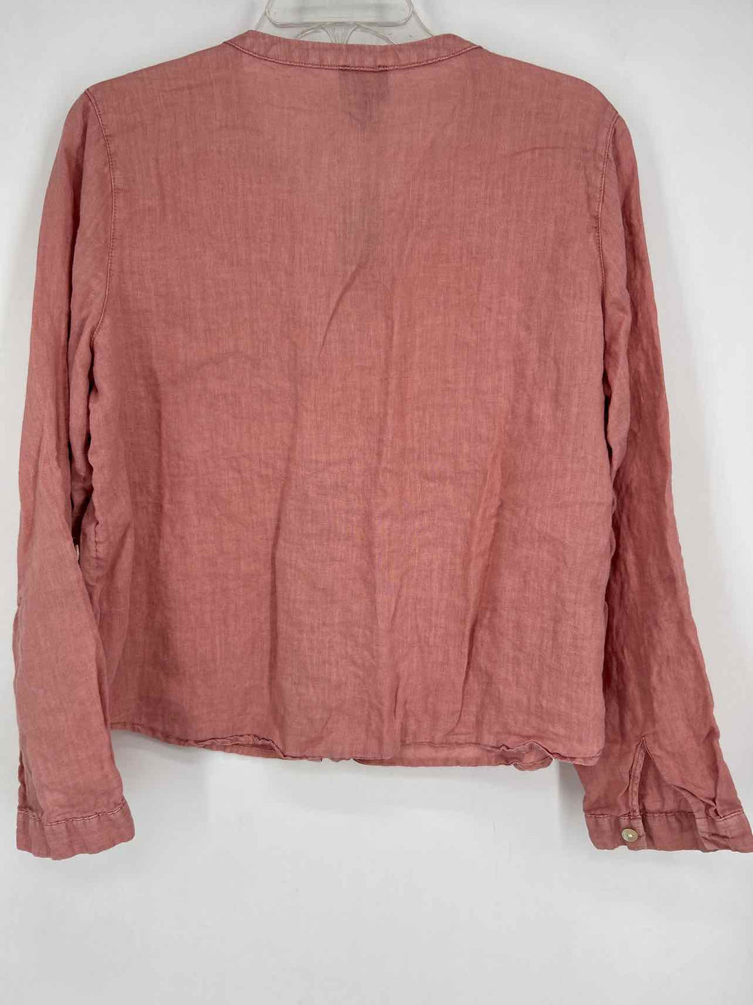 Nicole Miller Size L Dusty Pink Linen Long Sleeve