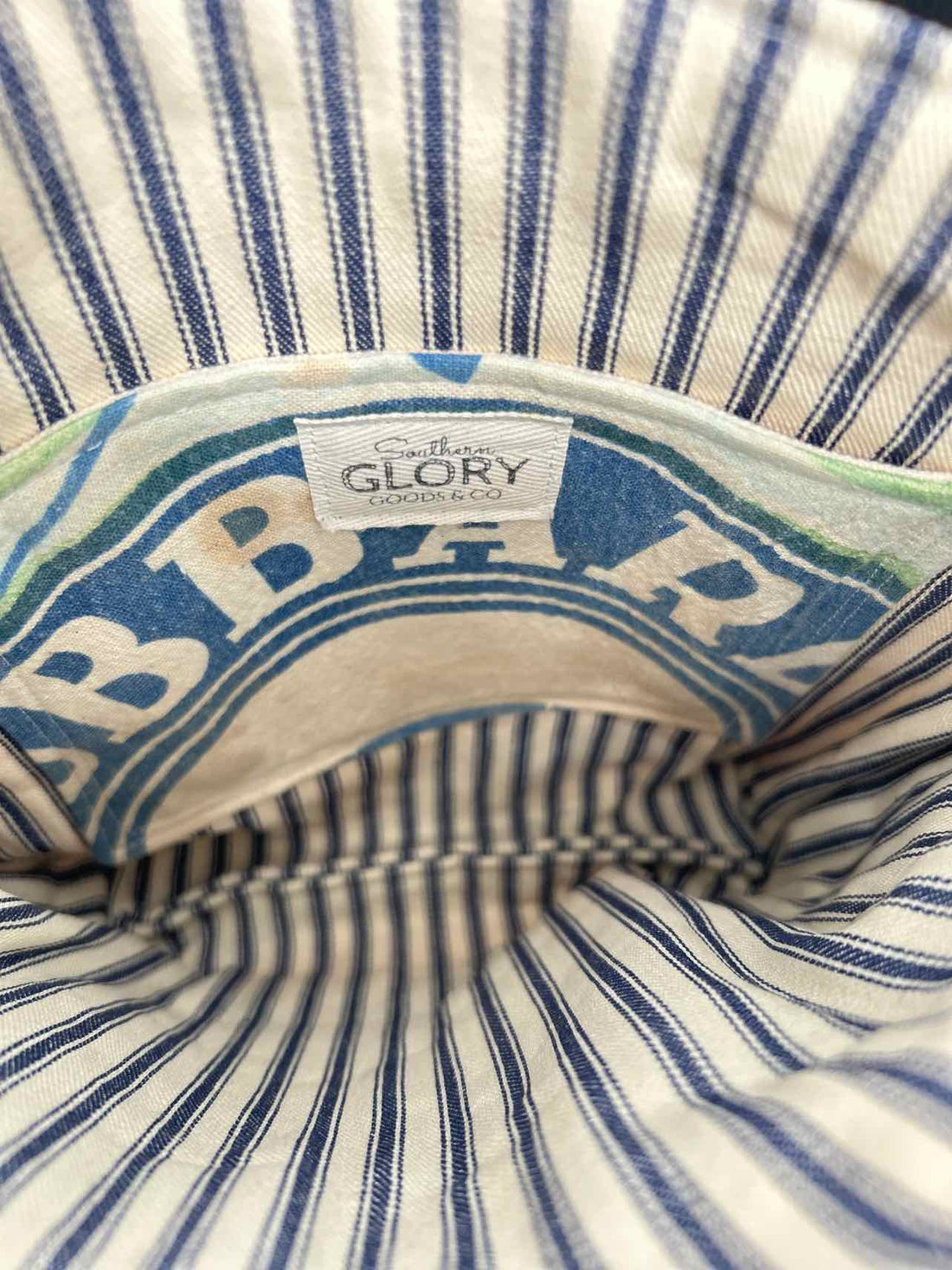 Southern Glory Goods & Co Brown White & Blue Canvas/Leather NWT Crossbody