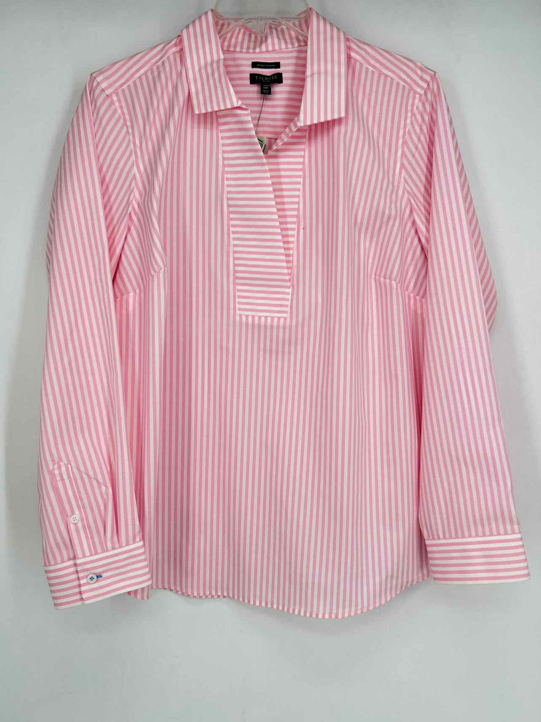 Talbots Size 14P Pink & White Striped NWT Long Sleeve