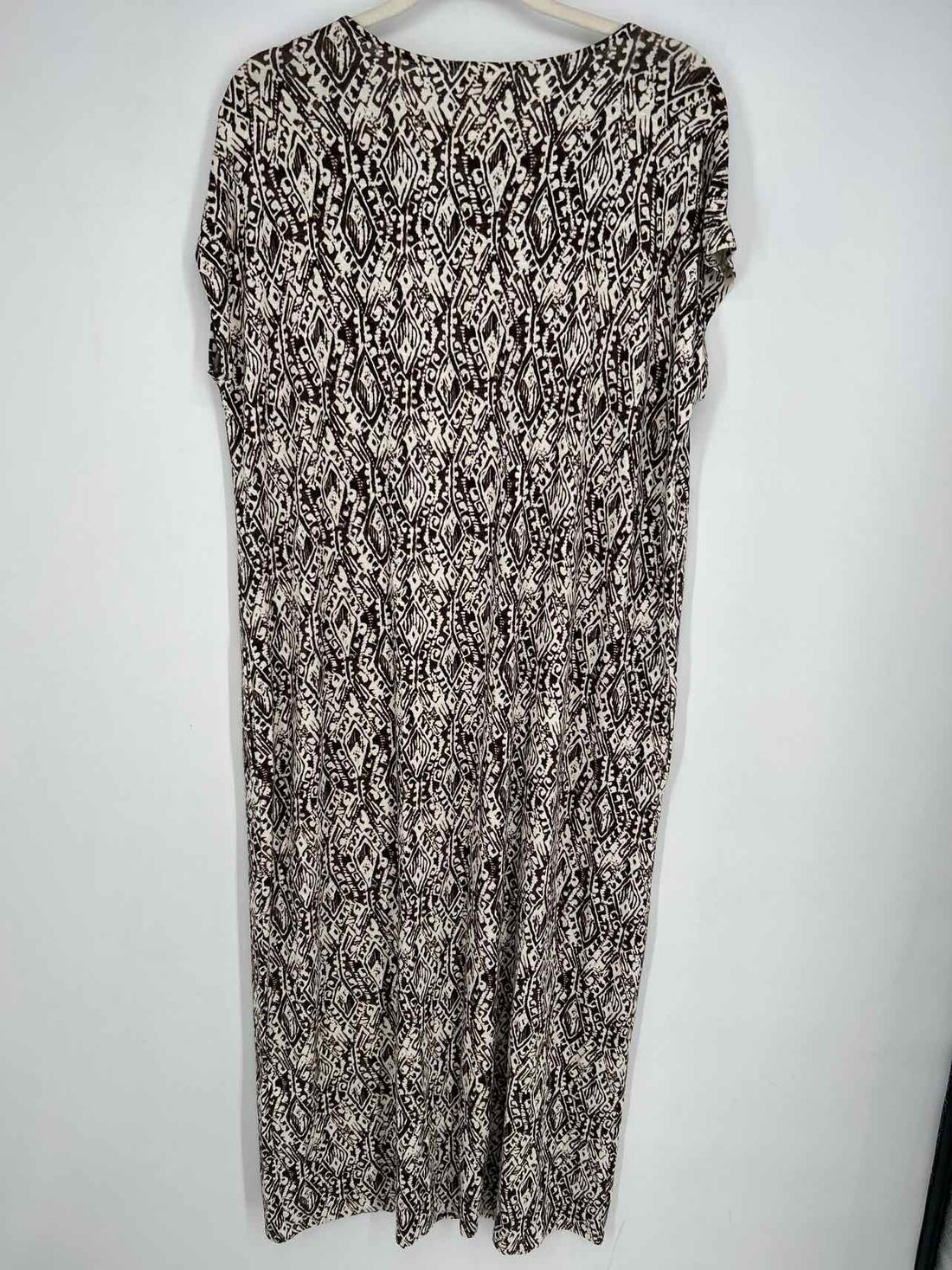 J Jill Size M Tall Brown & White Short Sleeve Dress