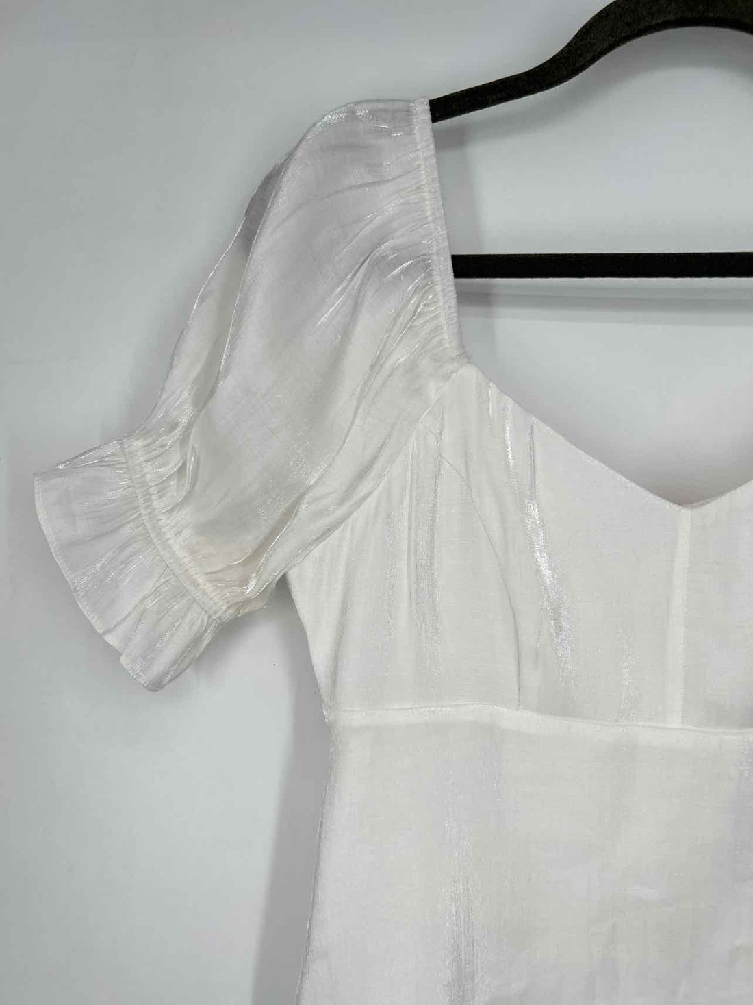 Altard State Size S Shiny White Short Sleeve Dress